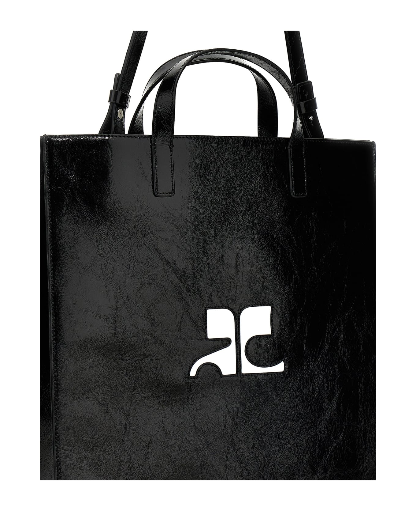 Courrèges 'heritage Naplack' Shopping Bag - Black   トートバッグ