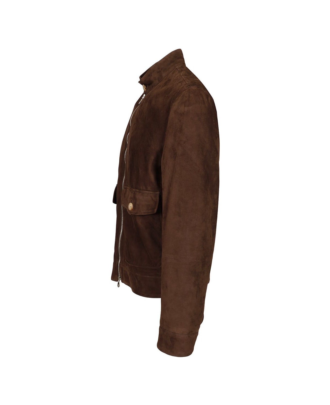 Brunello Cucinelli Suede Biker Jacket - Brown