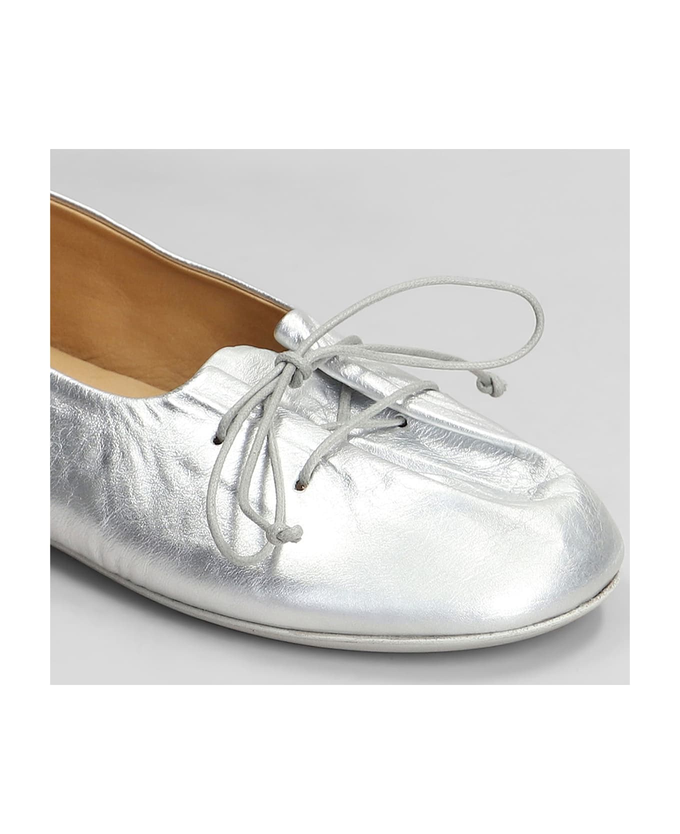 Marsell Girella Ballet Flats In Silver Leather - silver