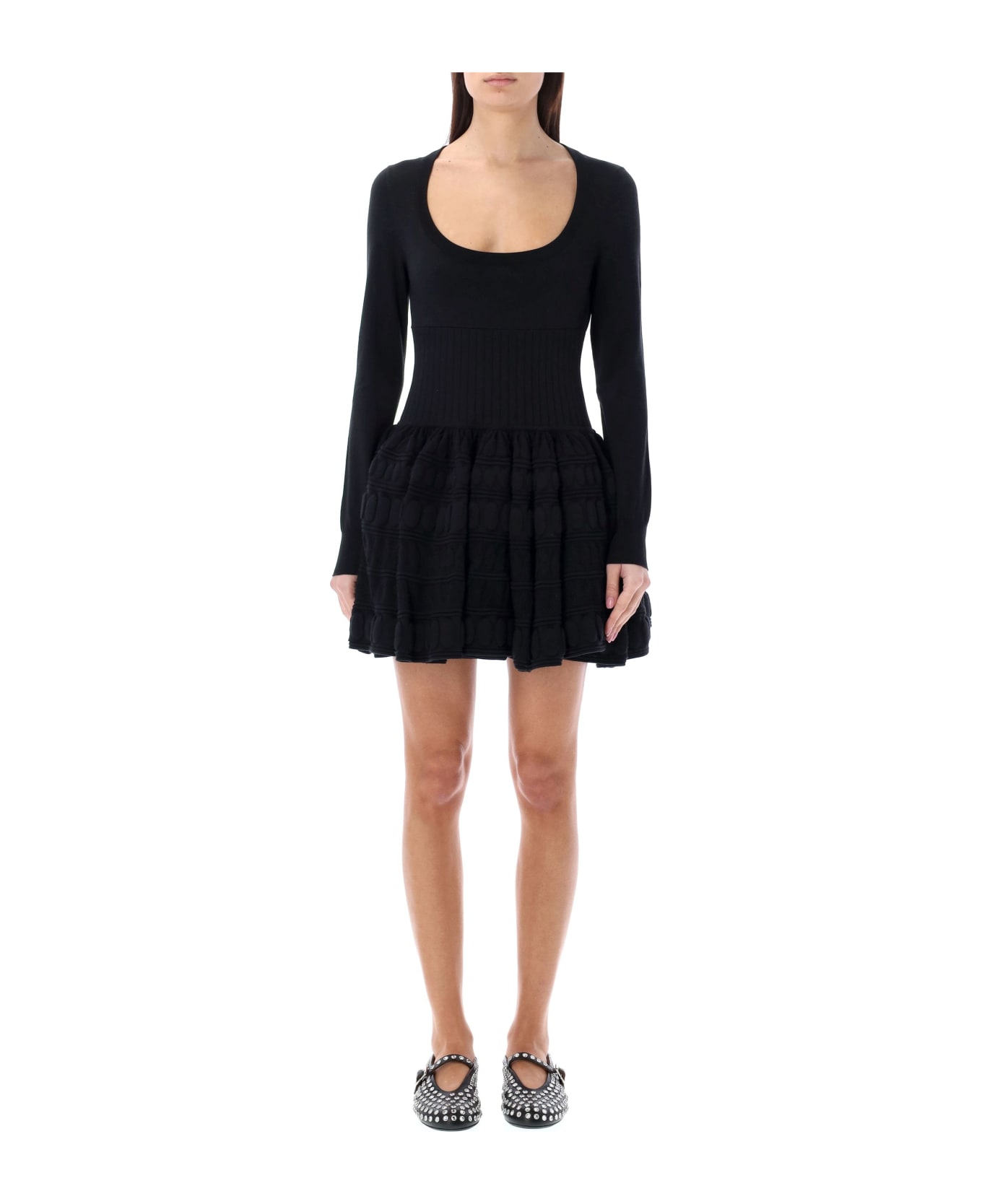 Alaia Crinoline Mini Dress - BLACK