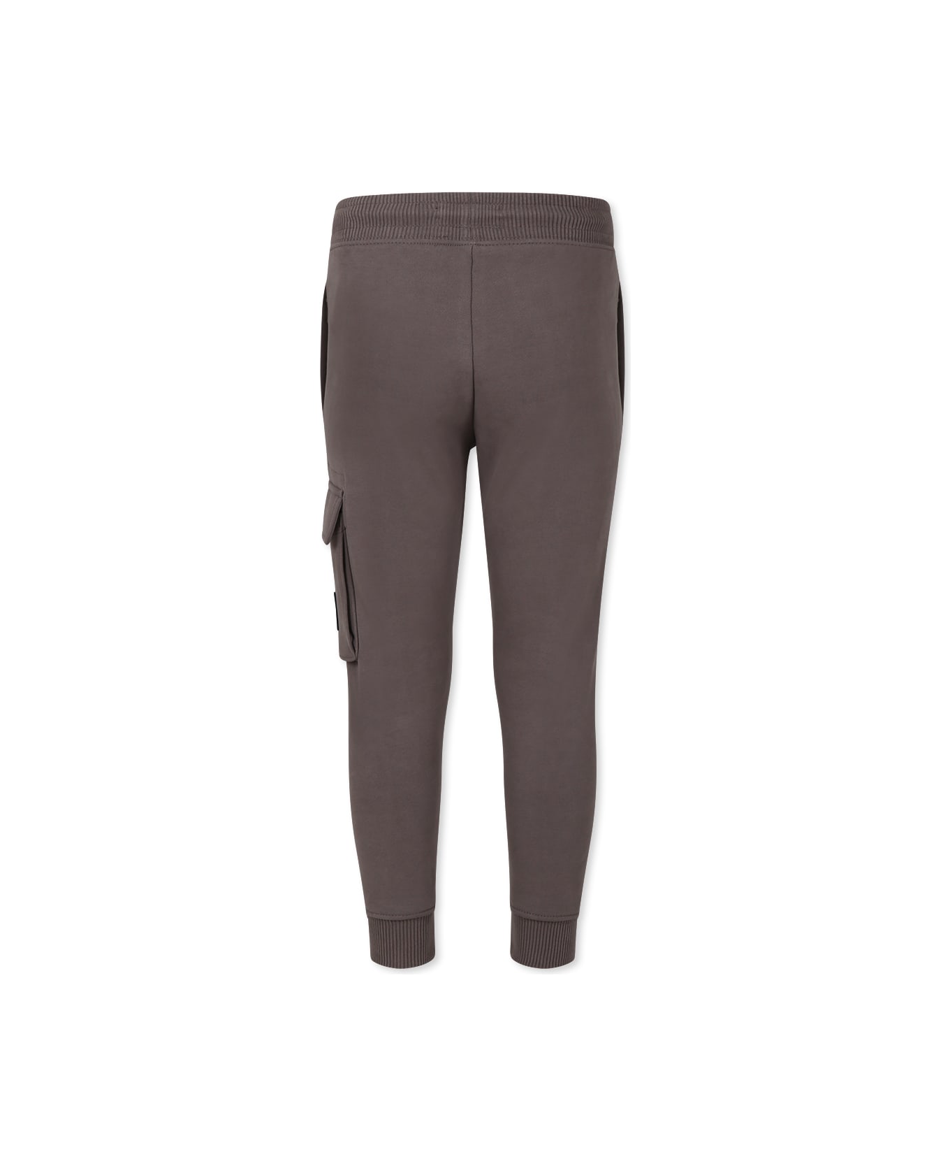 Calvin Klein Brown Trousers For Boy With Logo - Brown