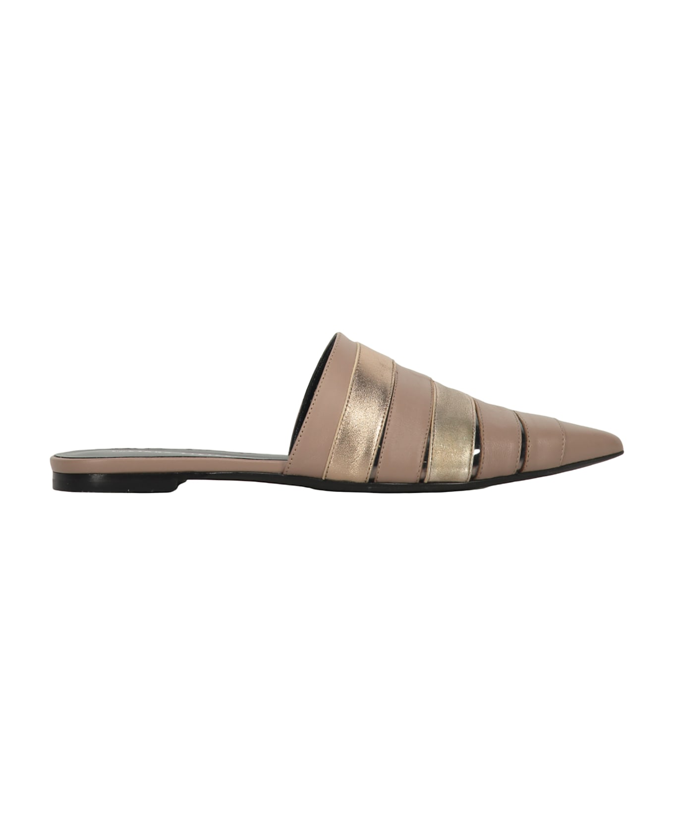 Fabiana Filippi Leather Mules - taupe