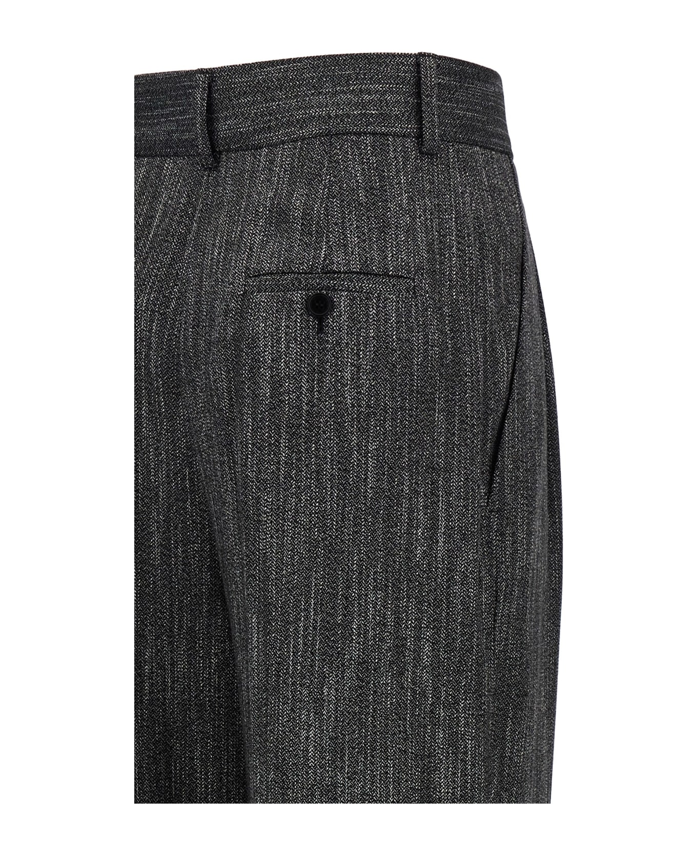 Alberta Ferretti Pants With Front Pleats - Gray