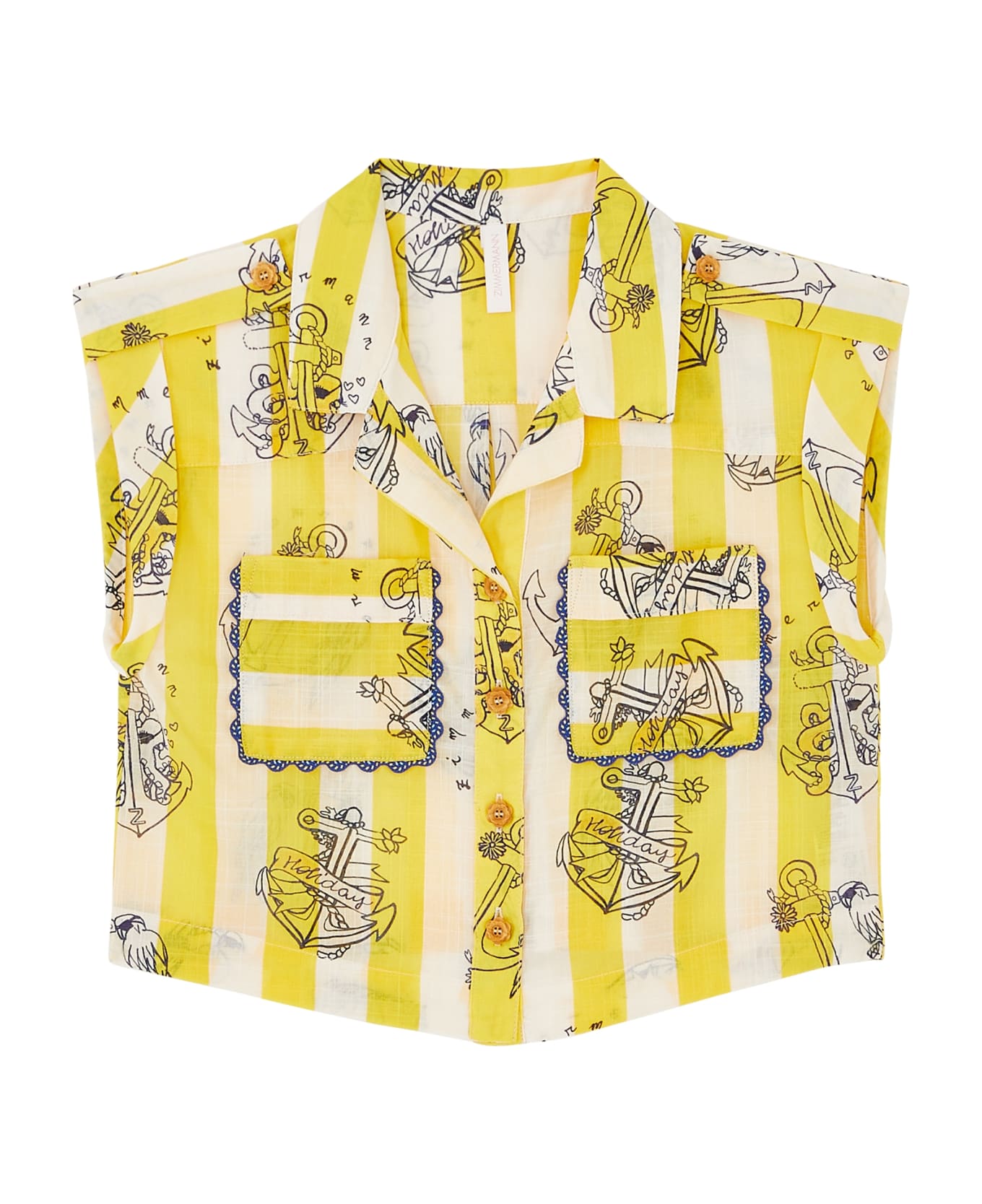 Zimmermann Camicia Con Stampa - Yellow シャツ