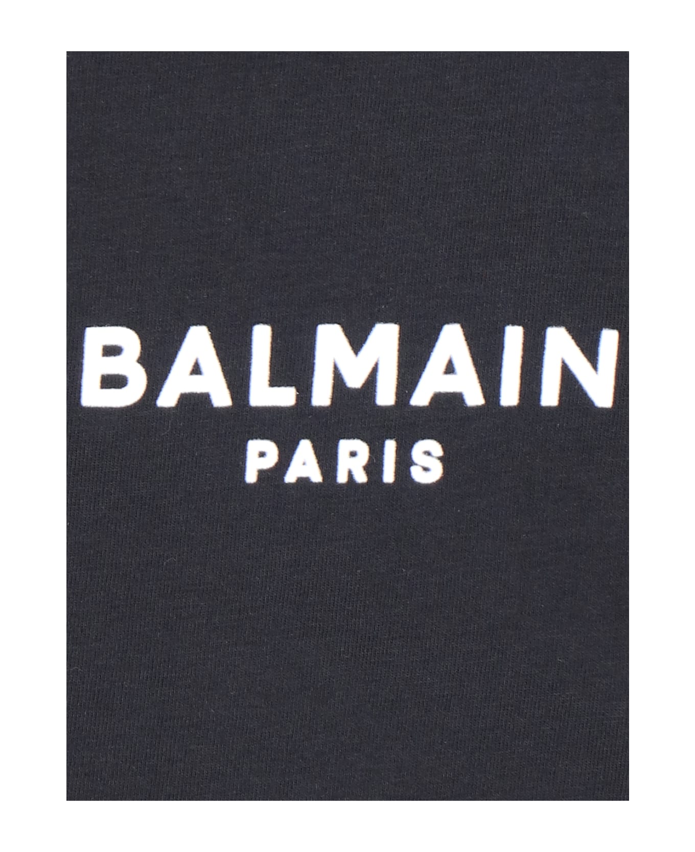 Balmain Cotton Crew-neck T-shirt - Eab Noir Blanc