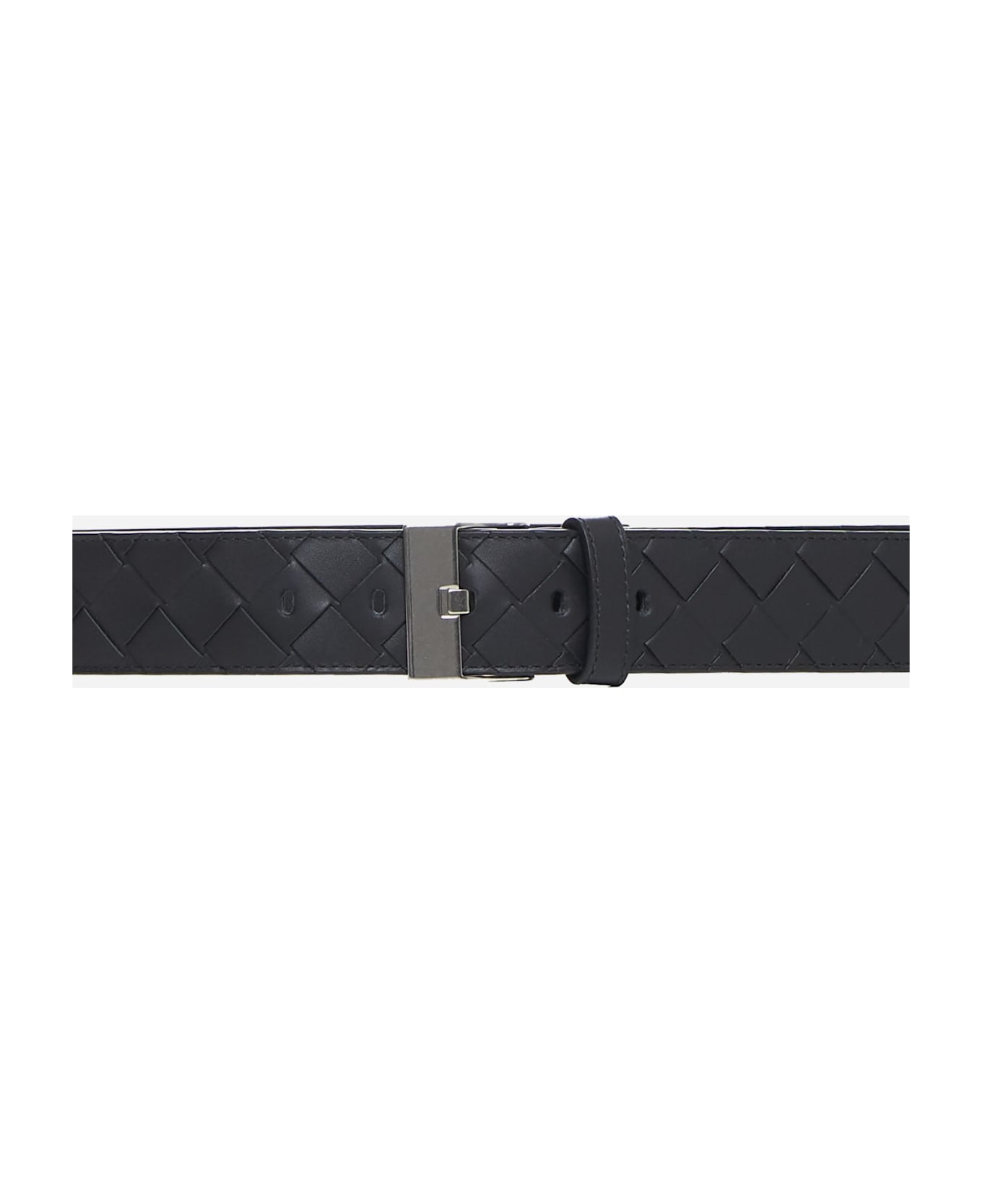 Bottega Veneta Intrecciato Leather Belt - Black