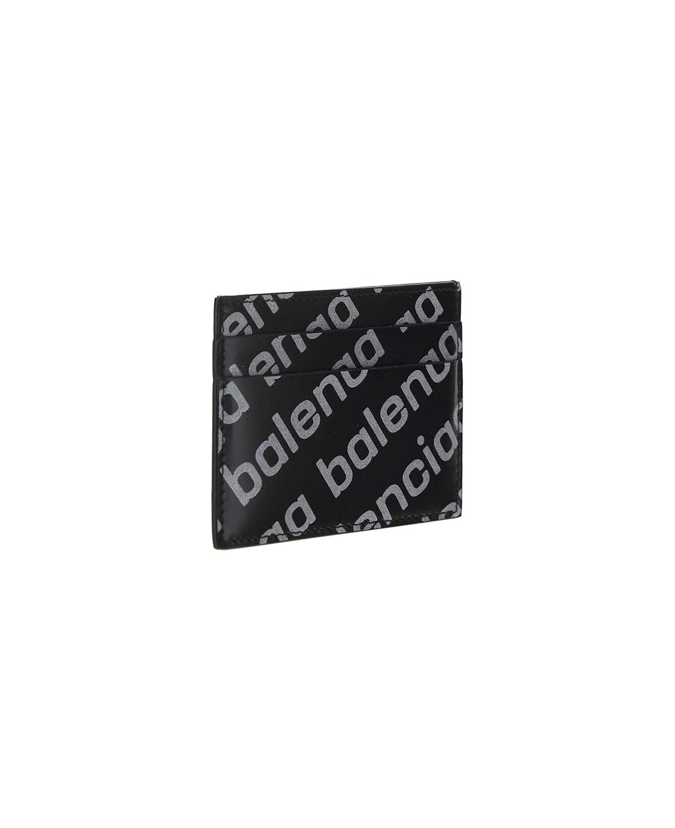 Balenciaga Reflective Printed Cash Card Holder - BLACK 財布