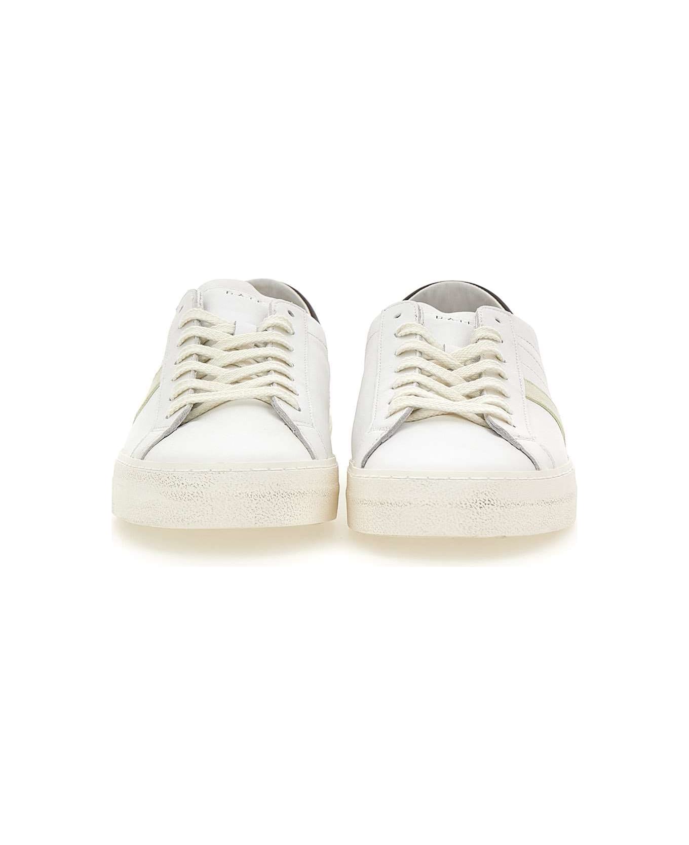 D.A.T.E. "hillow Vintage Calf" Leather Sneakers - WHITE