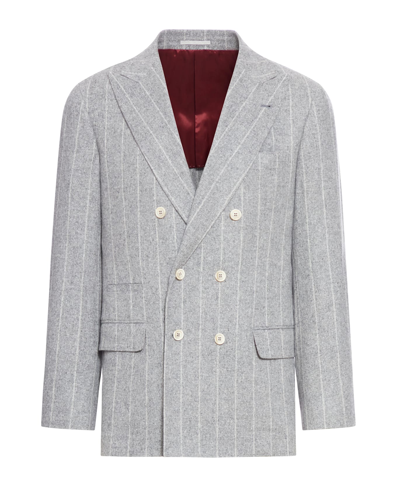 Brunello Cucinelli Pinstripe Blazer - Grey