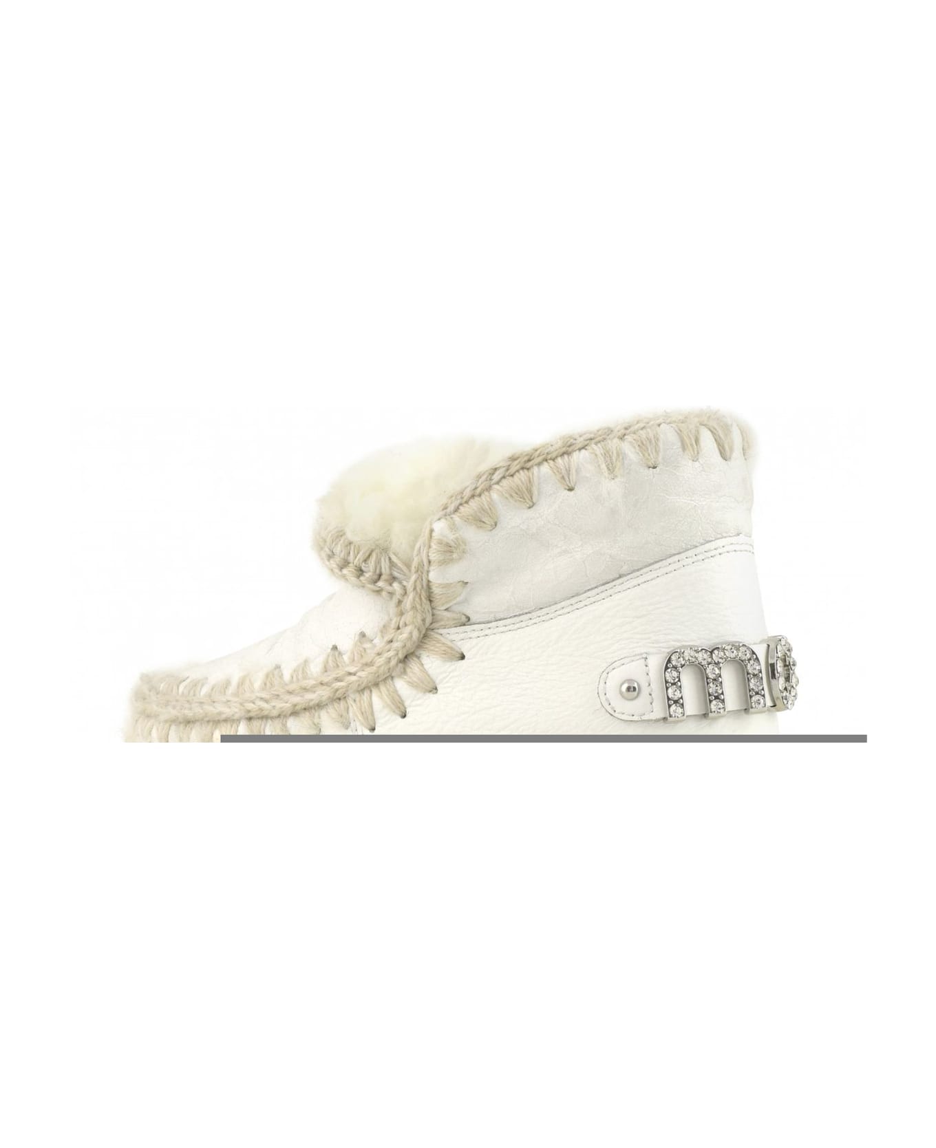 Mou Eskimo Trainer In White Sheepskin - White