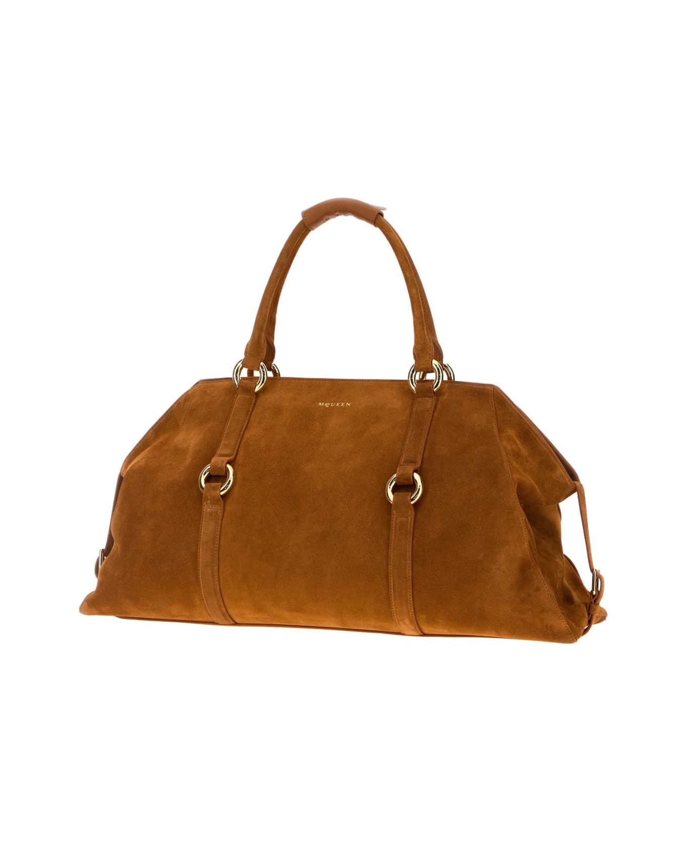 Alexander McQueen Caramel Suede Farringdon Maxi Handbag - TANGOLD