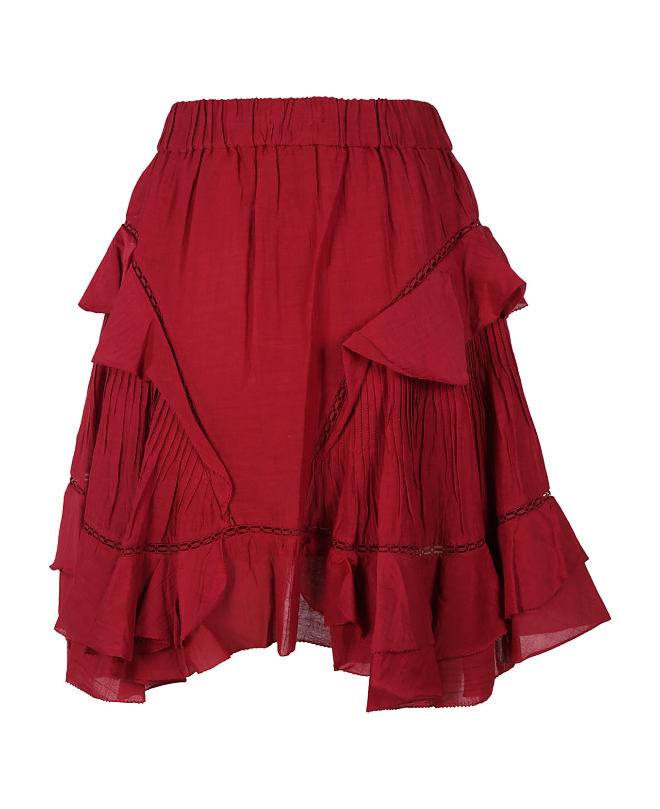 Isabel Marant Varese Embroidered Skirt - raspberry