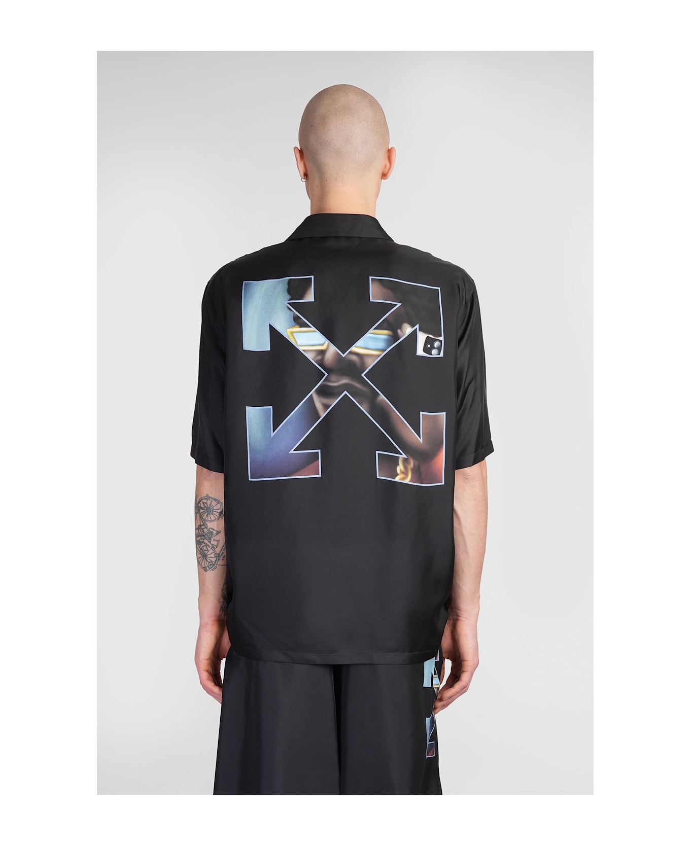 Off-White Shirt In Black Silk - black