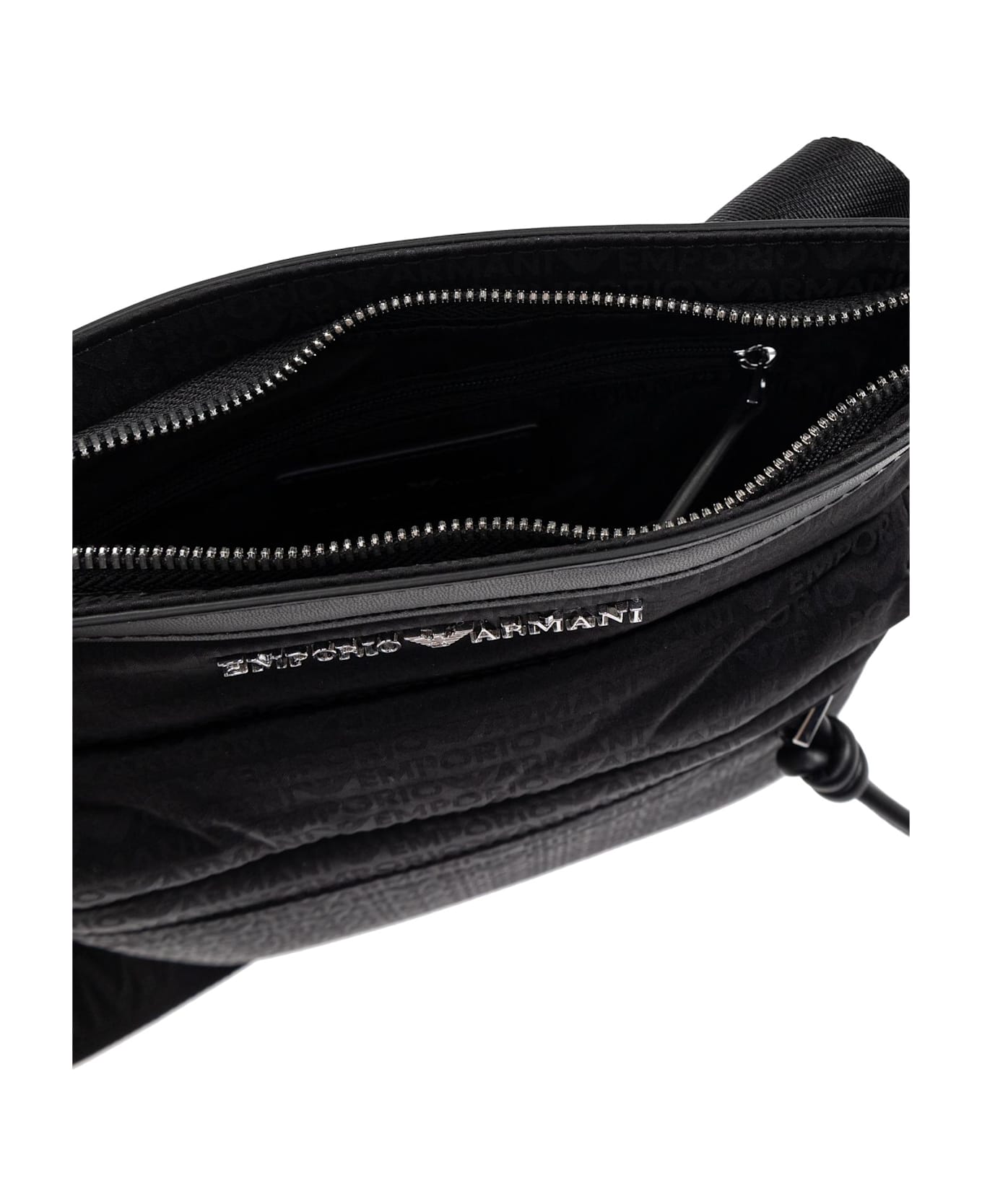 Emporio Armani Shoulder Bag With Logo - Black