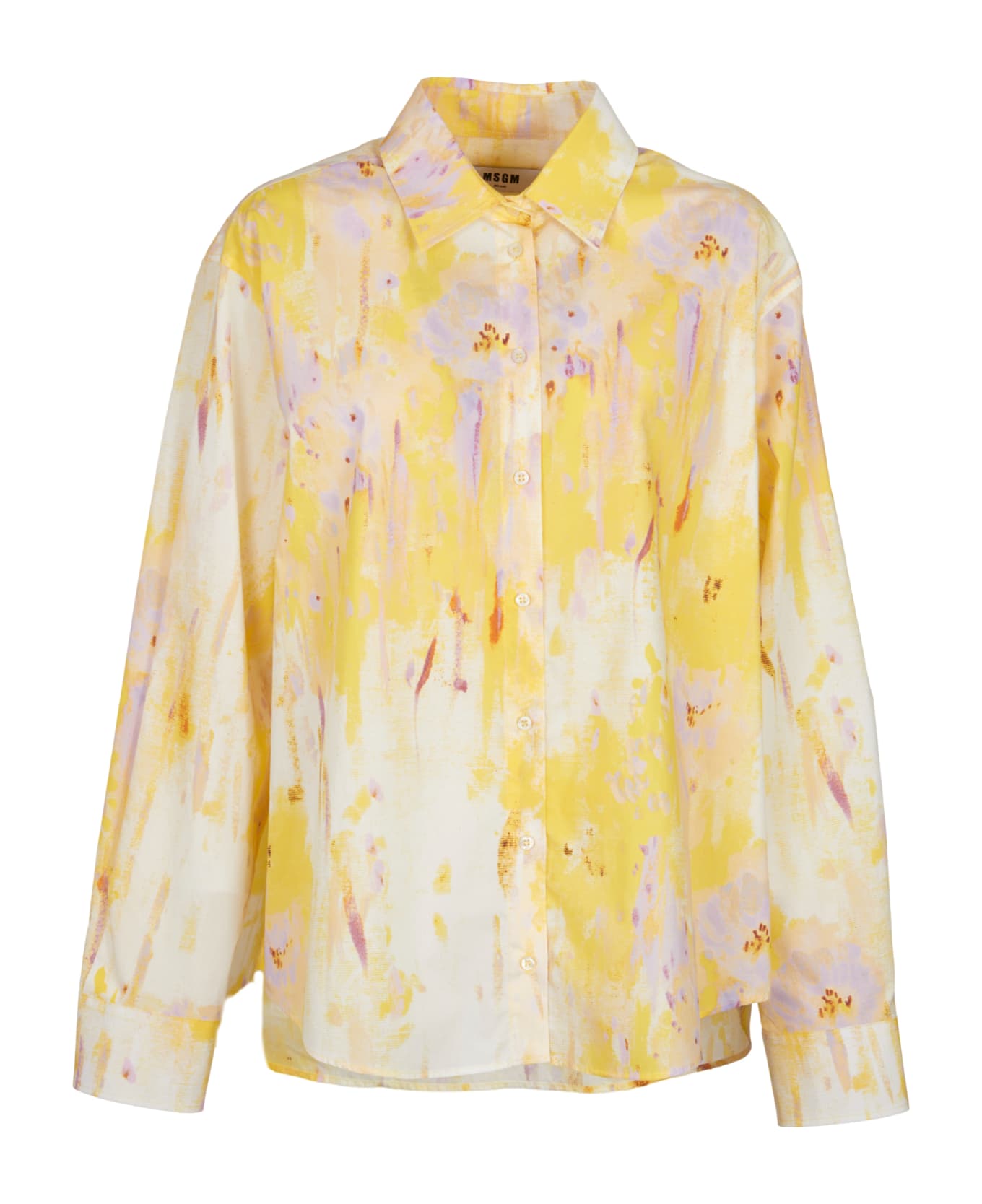 MSGM Long-sleeved Printed Shirt - Yellow