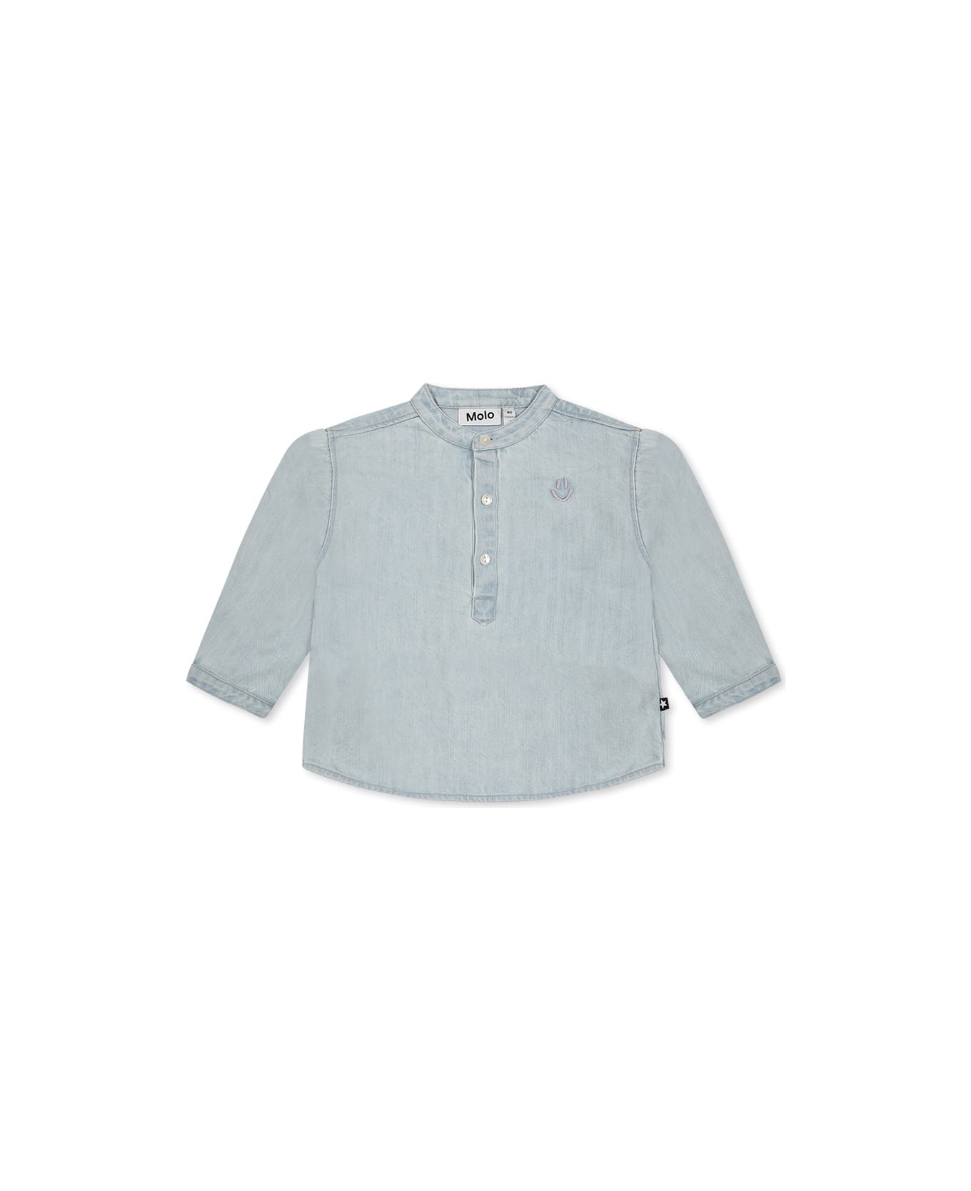 Molo Denim Shirt For Babykids With Smiley - Denim