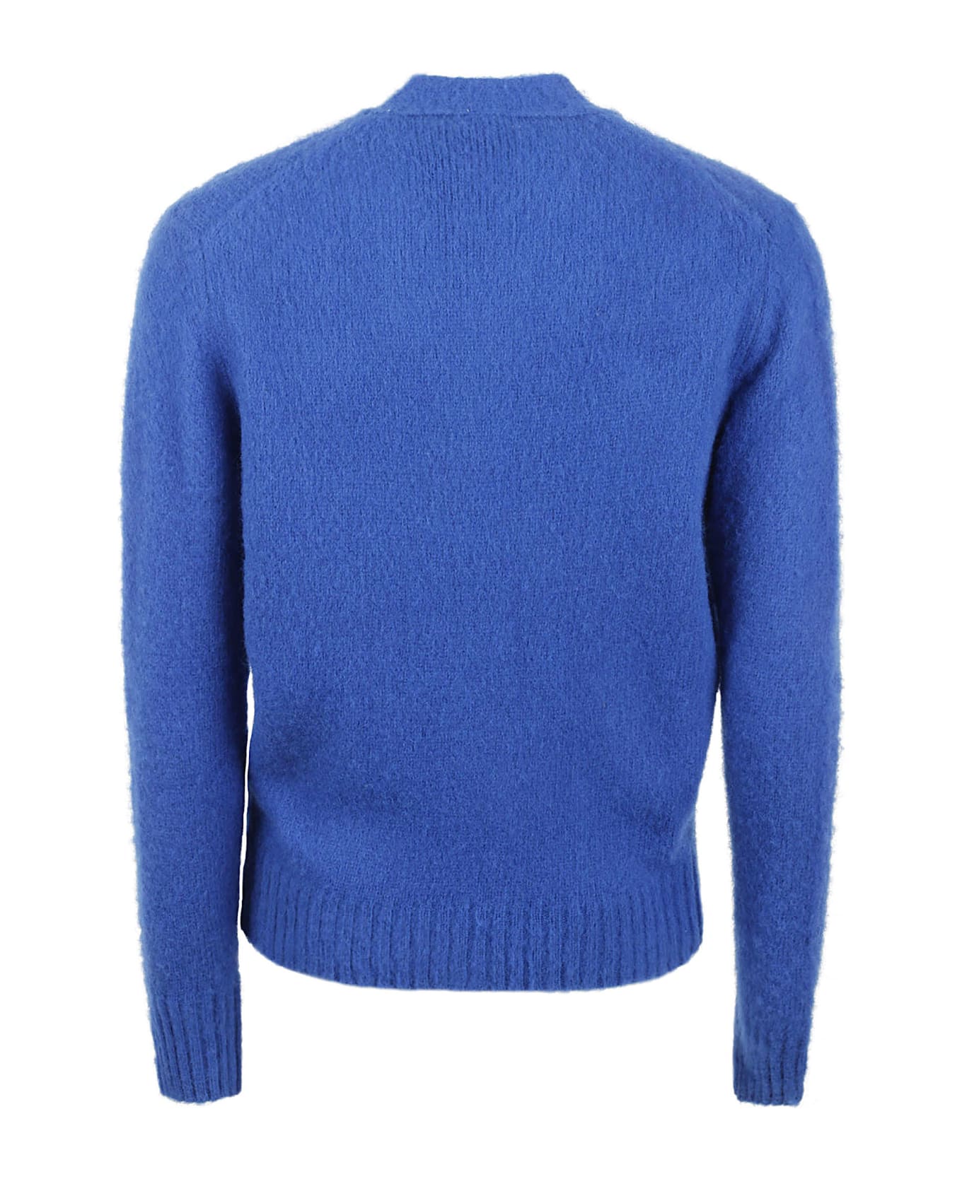 Aspesi Rib Trim Slim Buttoned Knit Cardigan - Blue