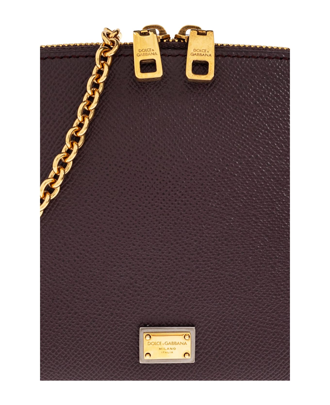 Dolce & Gabbana Leather Shoulder Bag - PURPLE