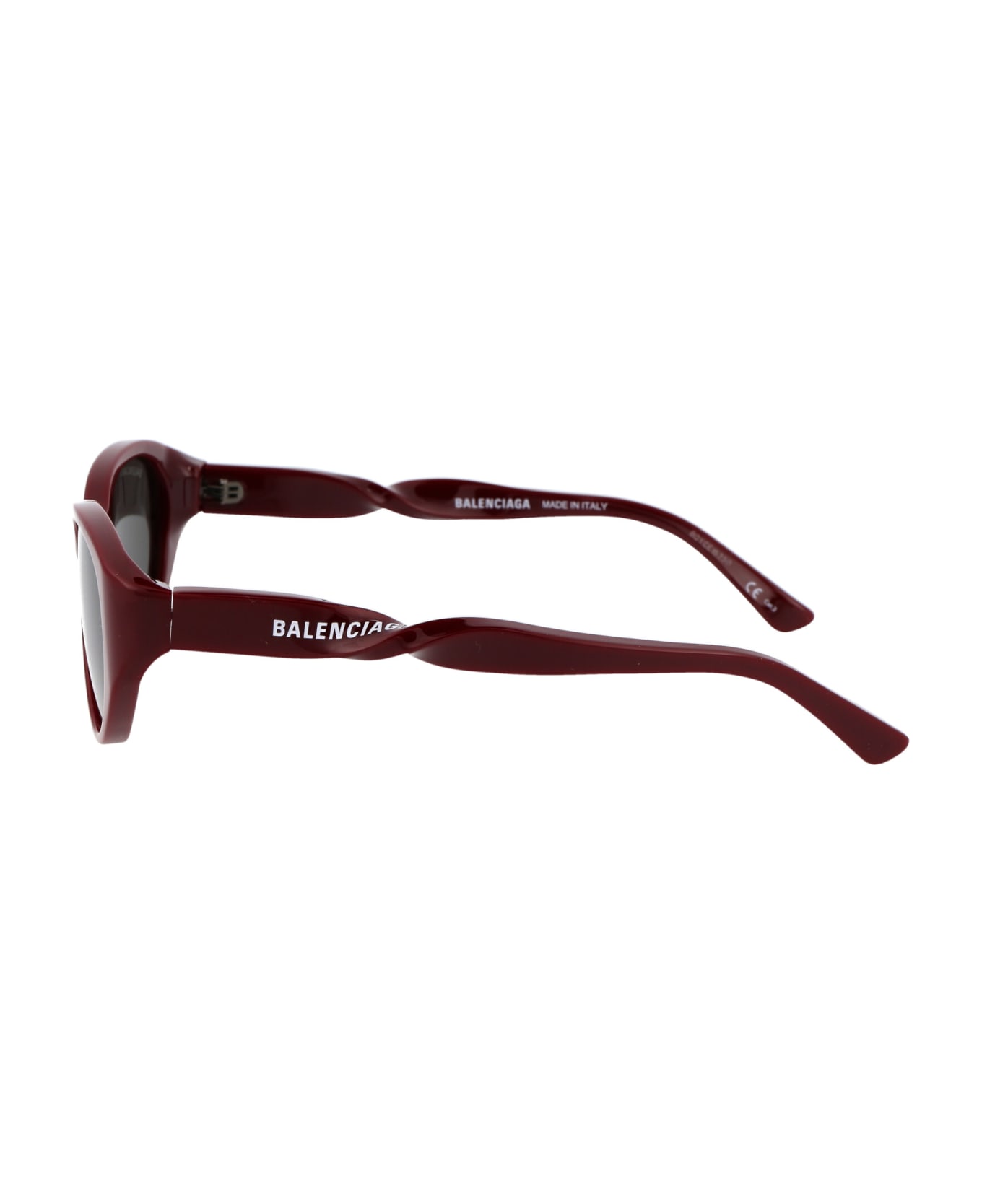 Balenciaga Eyewear Bb0209sa Sunglasses - 003 BURGUNDY BURGUNDY GREY サングラス