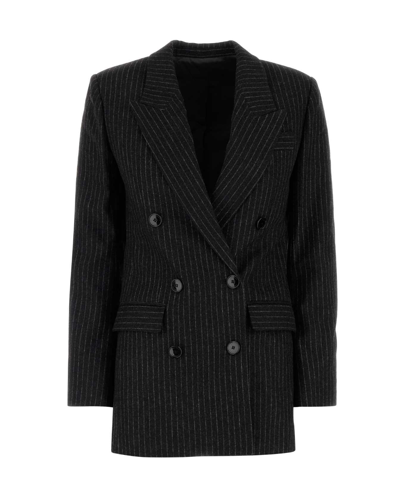 Isabel Marant Embroidered Stretch Wool Blend Jevima Blazer - ANTHRACITE