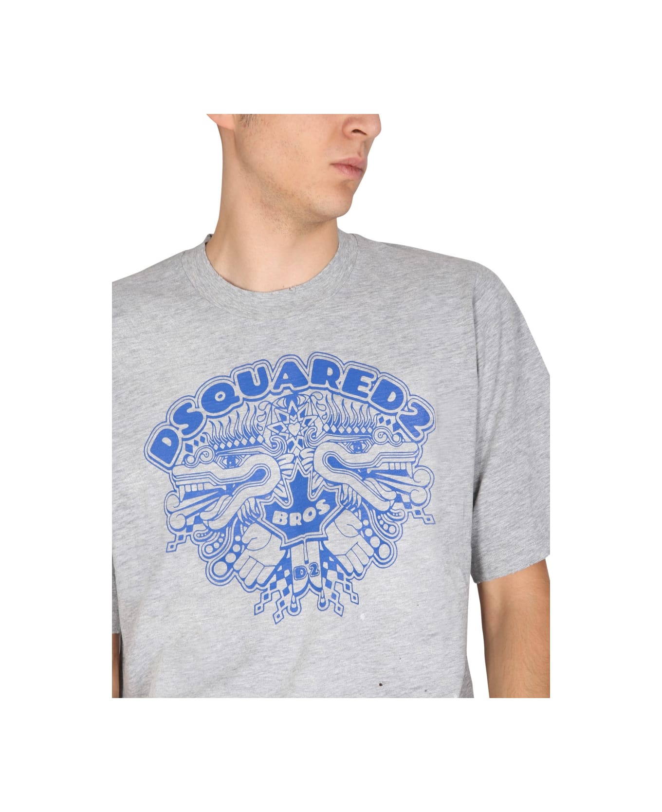 Dsquared2 Dragon Bros Football T-shirt - GREY