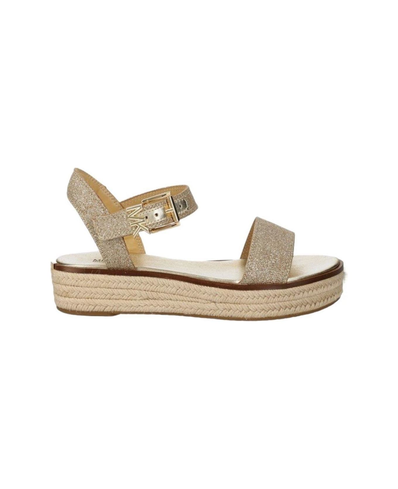 Michael Kors Richie Glitter Buckle-fastened Sandals - Champagne
