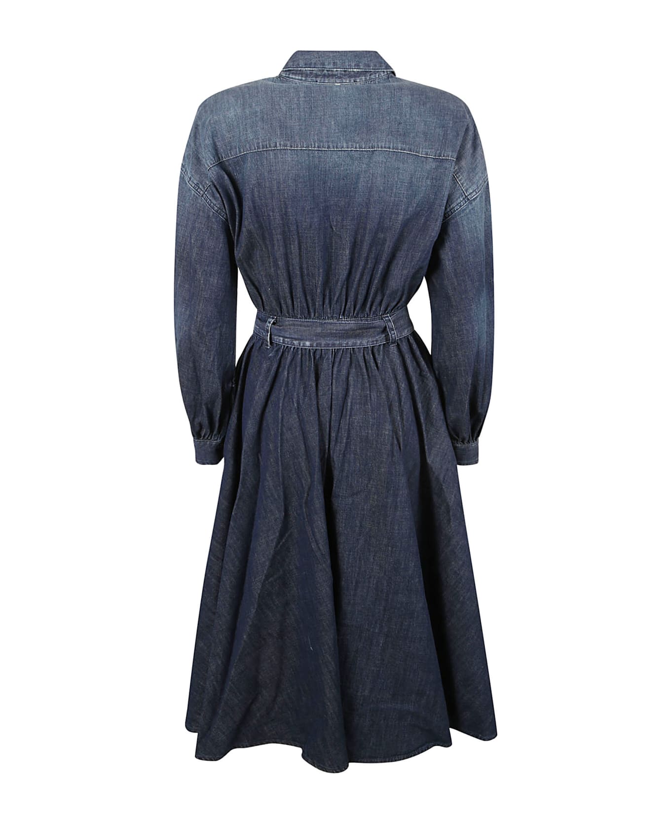 Lorena Antoniazzi Belted Denim Long Dress - Sofy Blue ワンピース＆ドレス