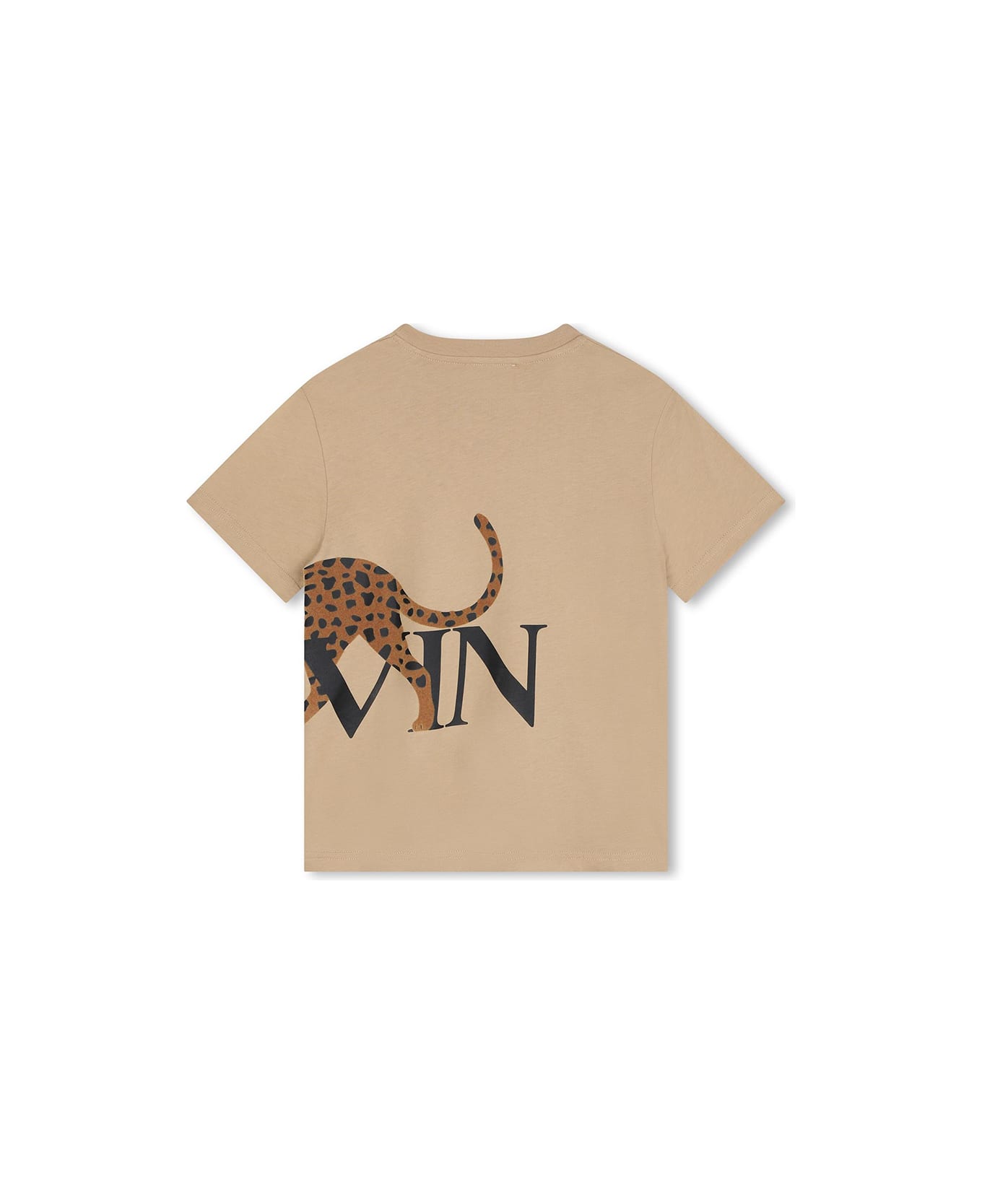 Lanvin Beige T-shirt With Jaguar Print And Lanvin Logo - Beige