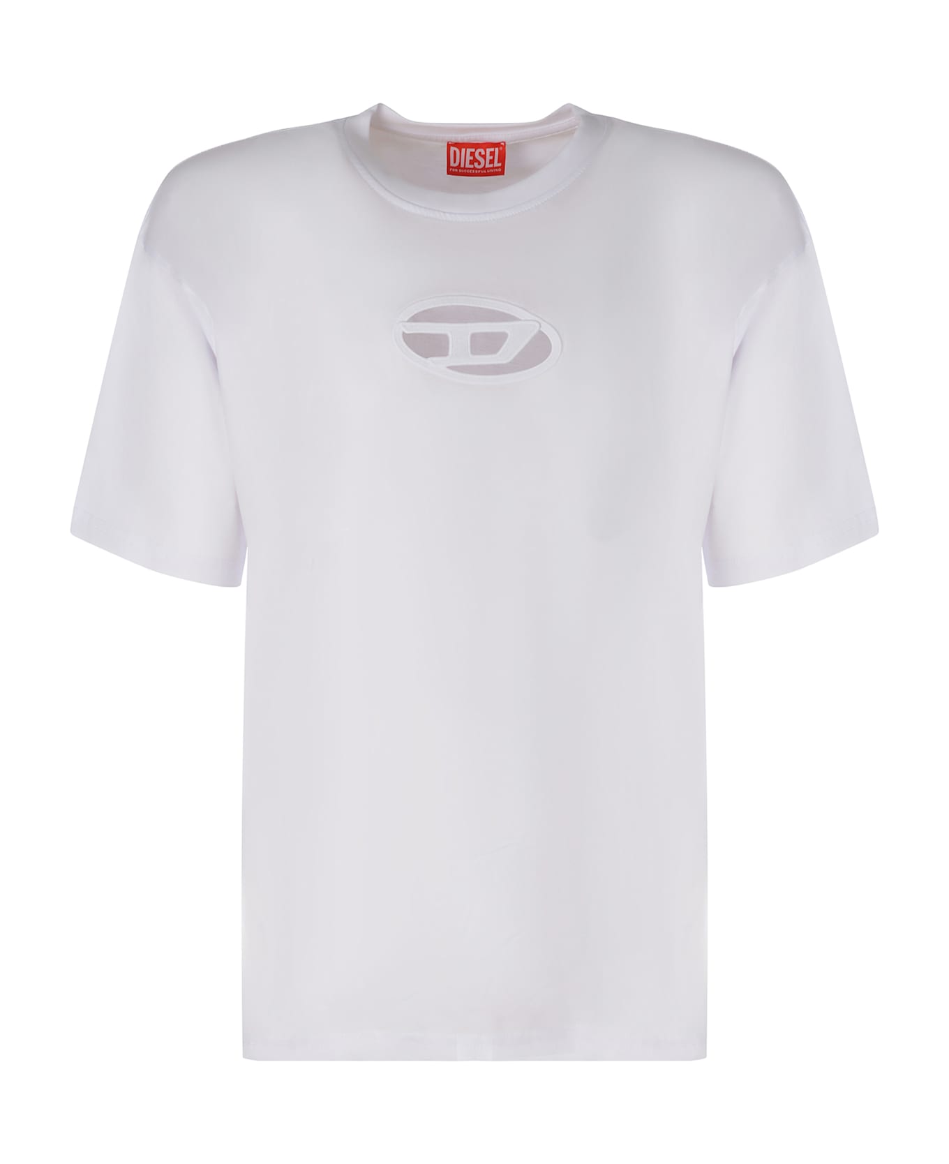 Diesel T-shirtdiesel "ovald" Made Of Jersey - White