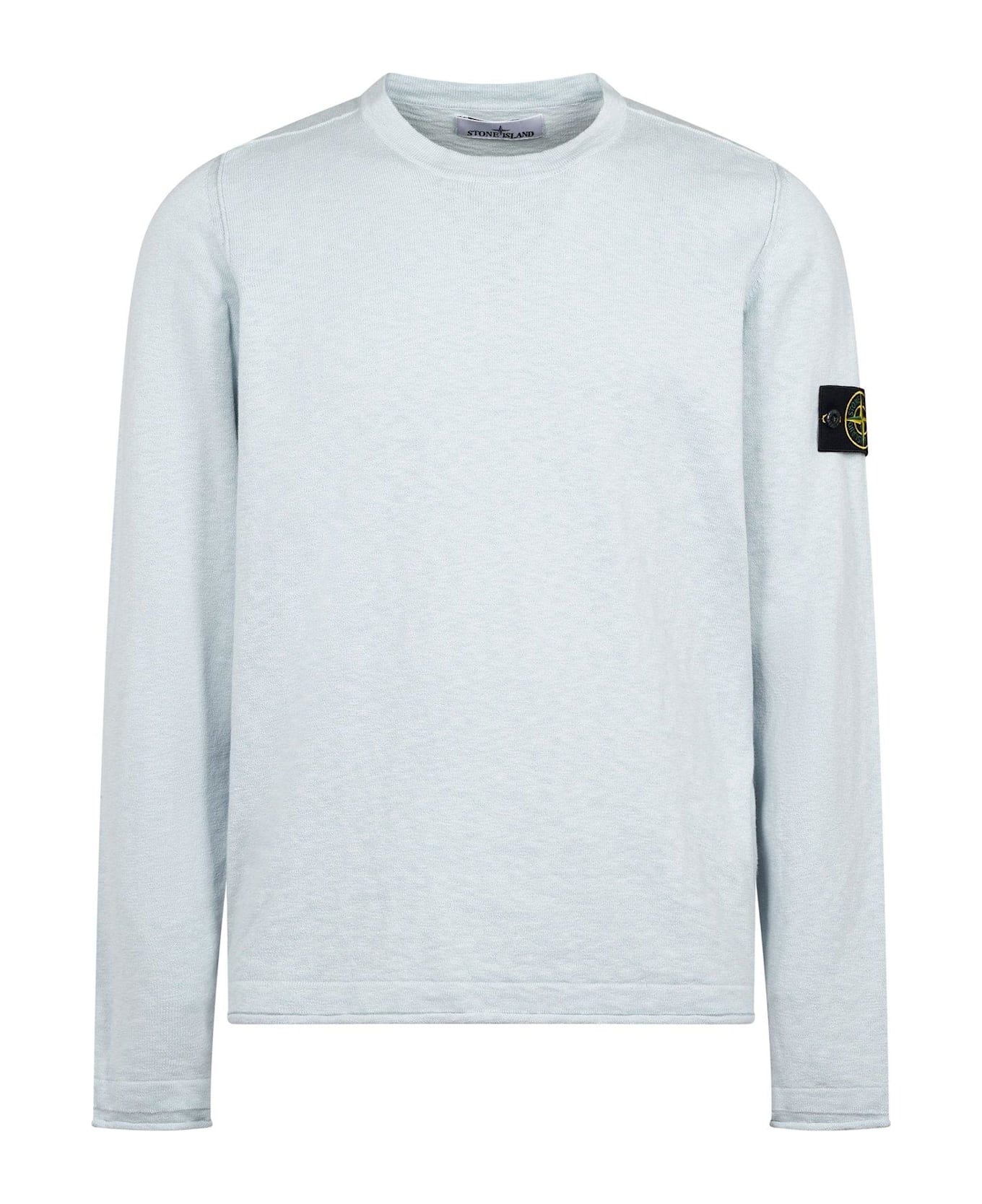 Stone Island Logo Patch Crewneck Sweatshirt - Clear Blue