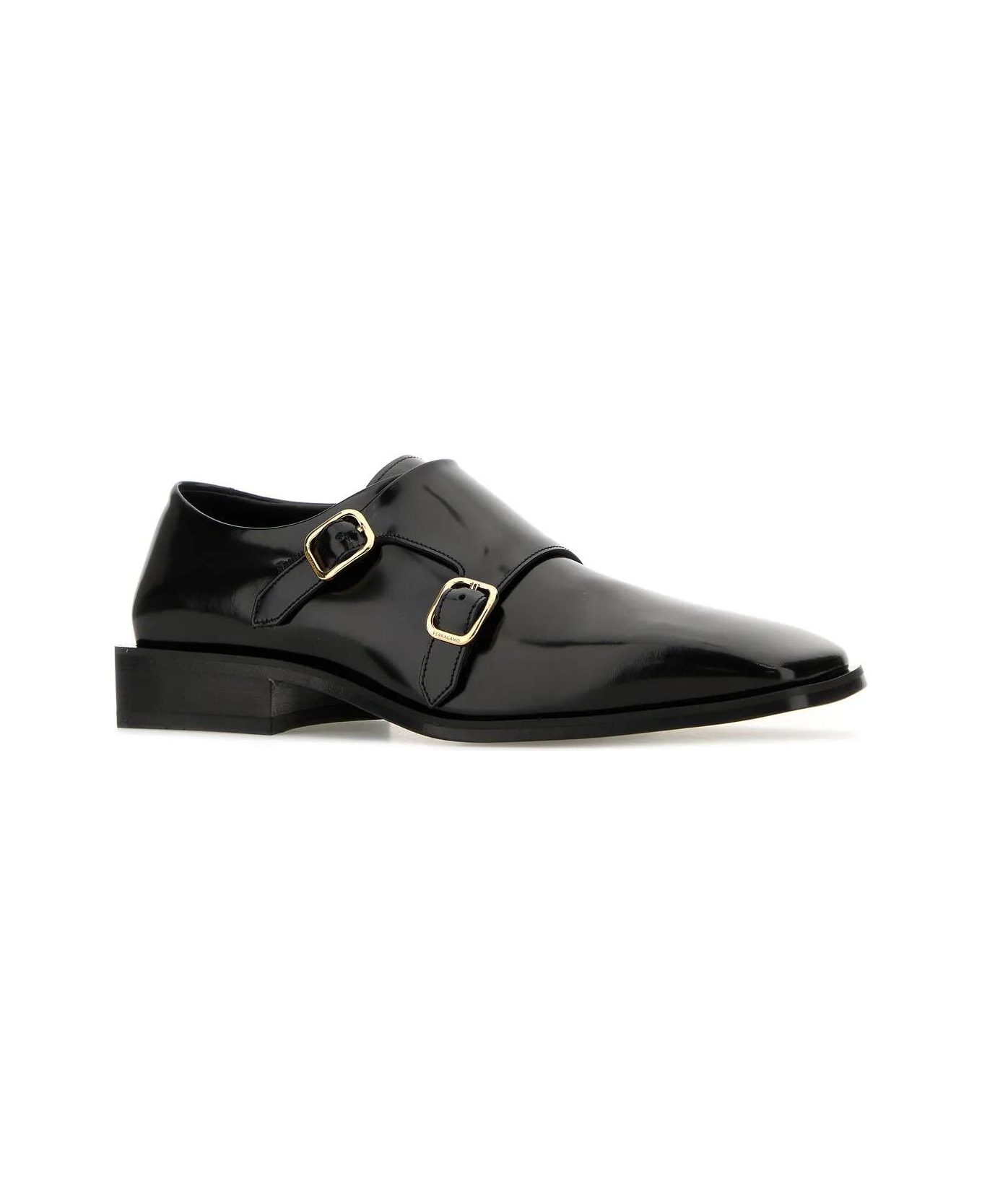 人気ブランド新作豊富 Strap Monk Caracas Leather Black Ferragamo Shoes italist | バッグ