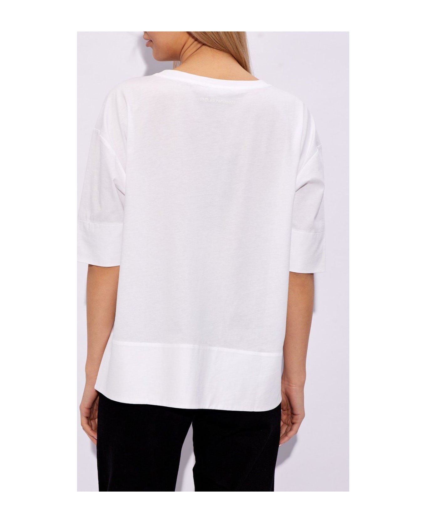 Emporio Armani T-shirt With Logo - White トップス