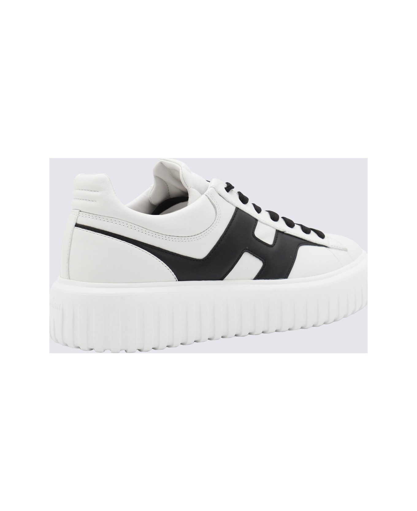 Hogan White And Black Leather Sneakers - White