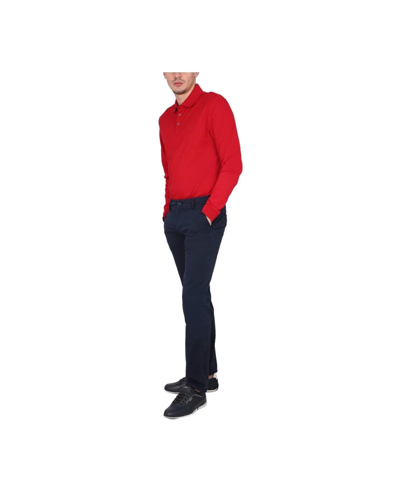 Hugo Boss Polo With Logo Embroidery - RED