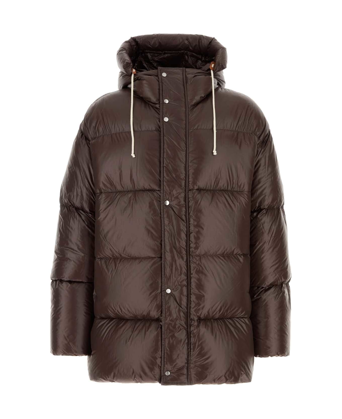 Jil Sander Chocolate Nylon Down Jacket - GANACHE