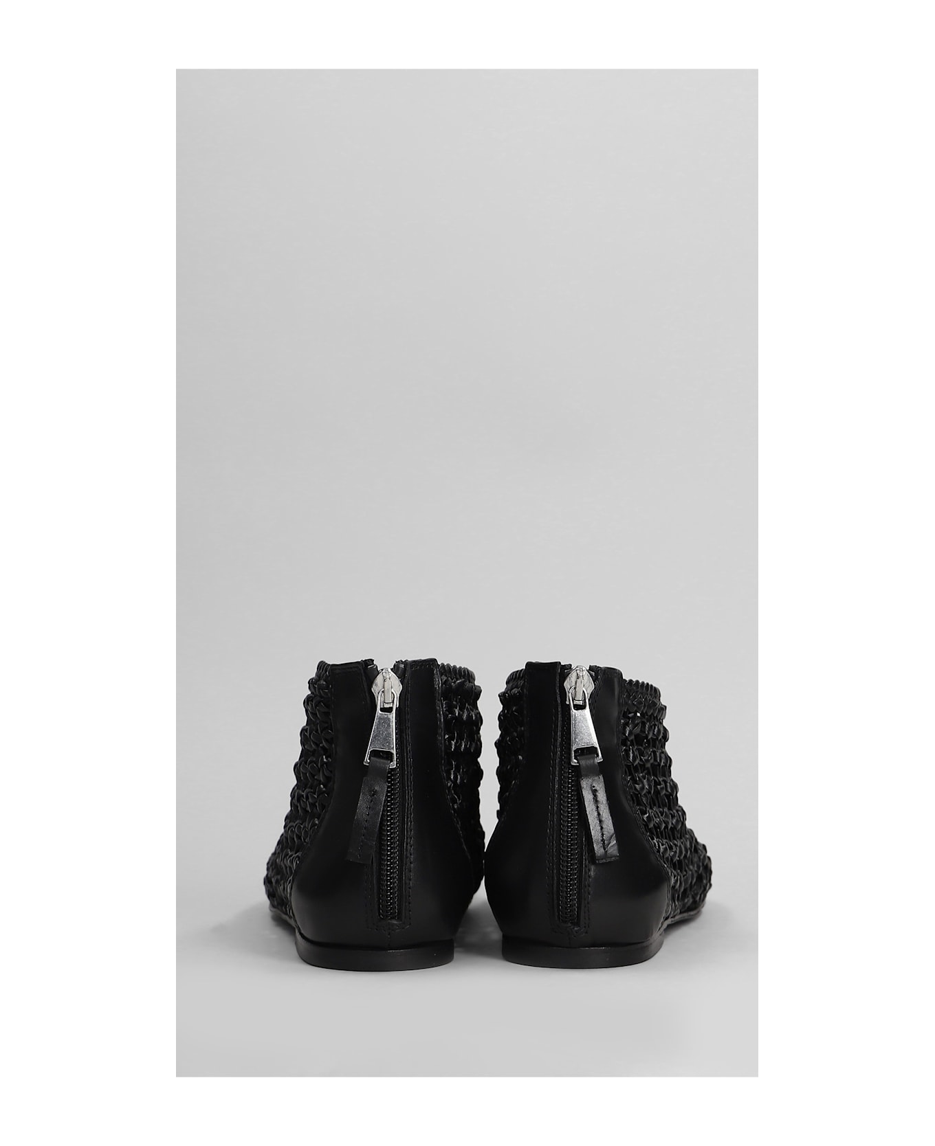 Elena Iachi Low Heels Ankle Boots In Black Leather - black