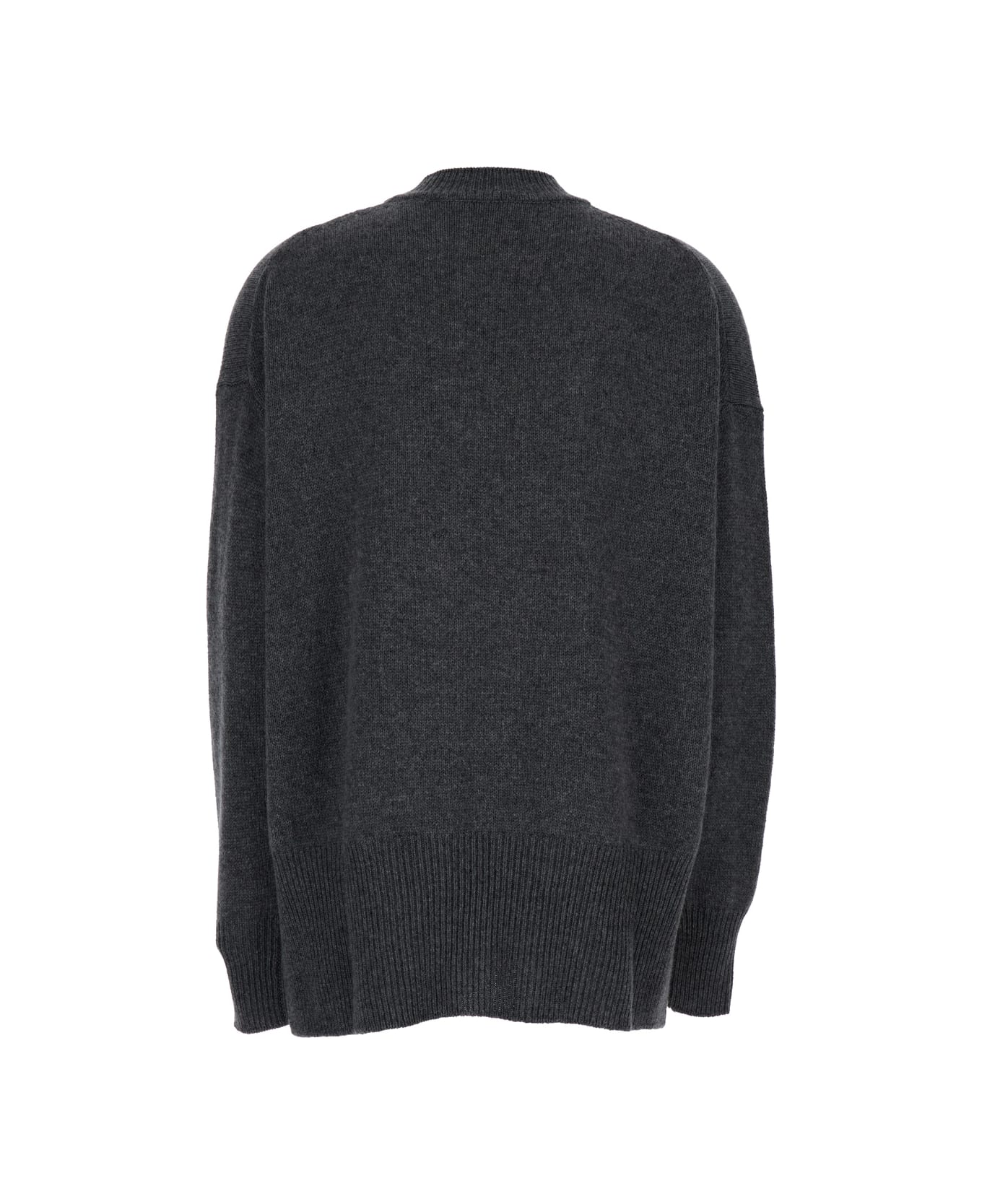 Jil Sander Grey Ribbed Pullover In Cashmere Woman - Grey ニットウェア