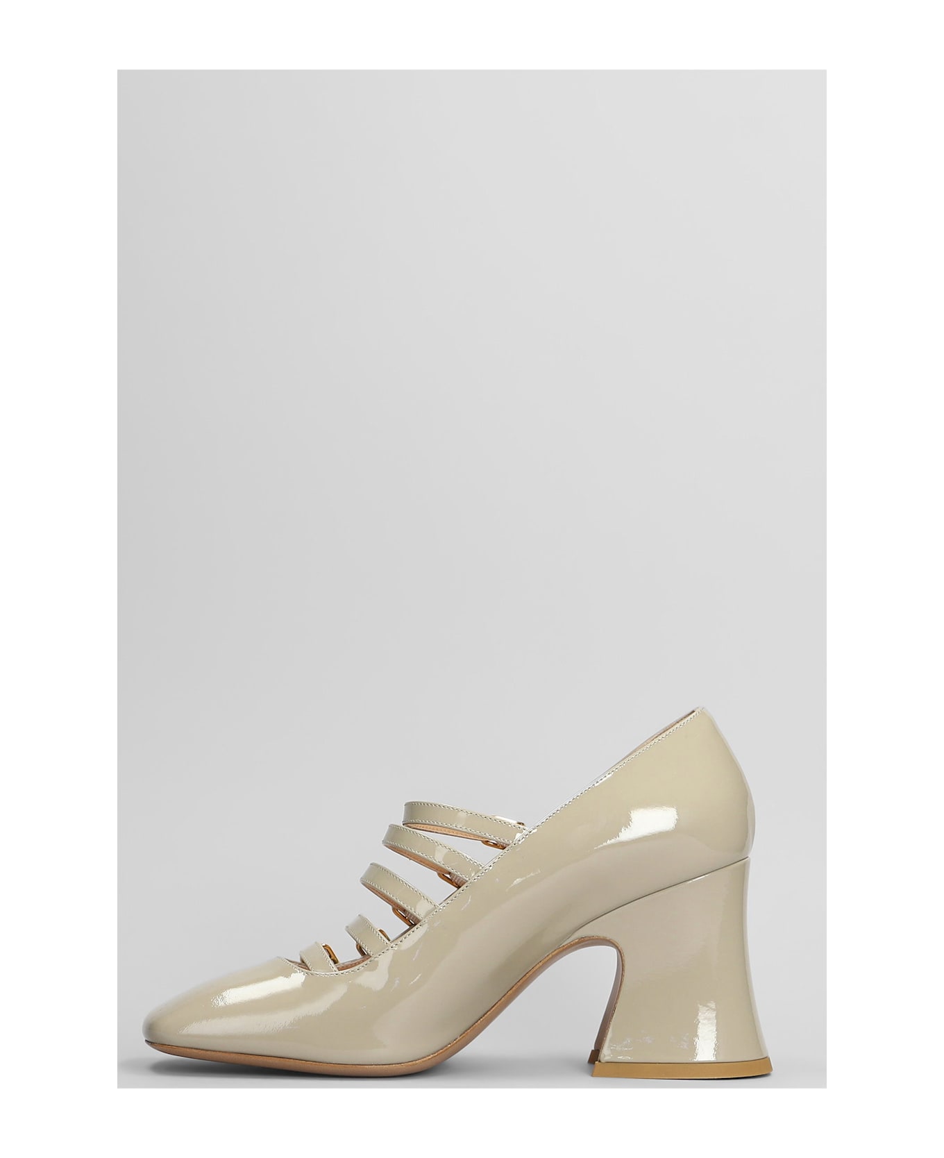 Chloé Janis Pumps In Taupe Patent Leather - taupe