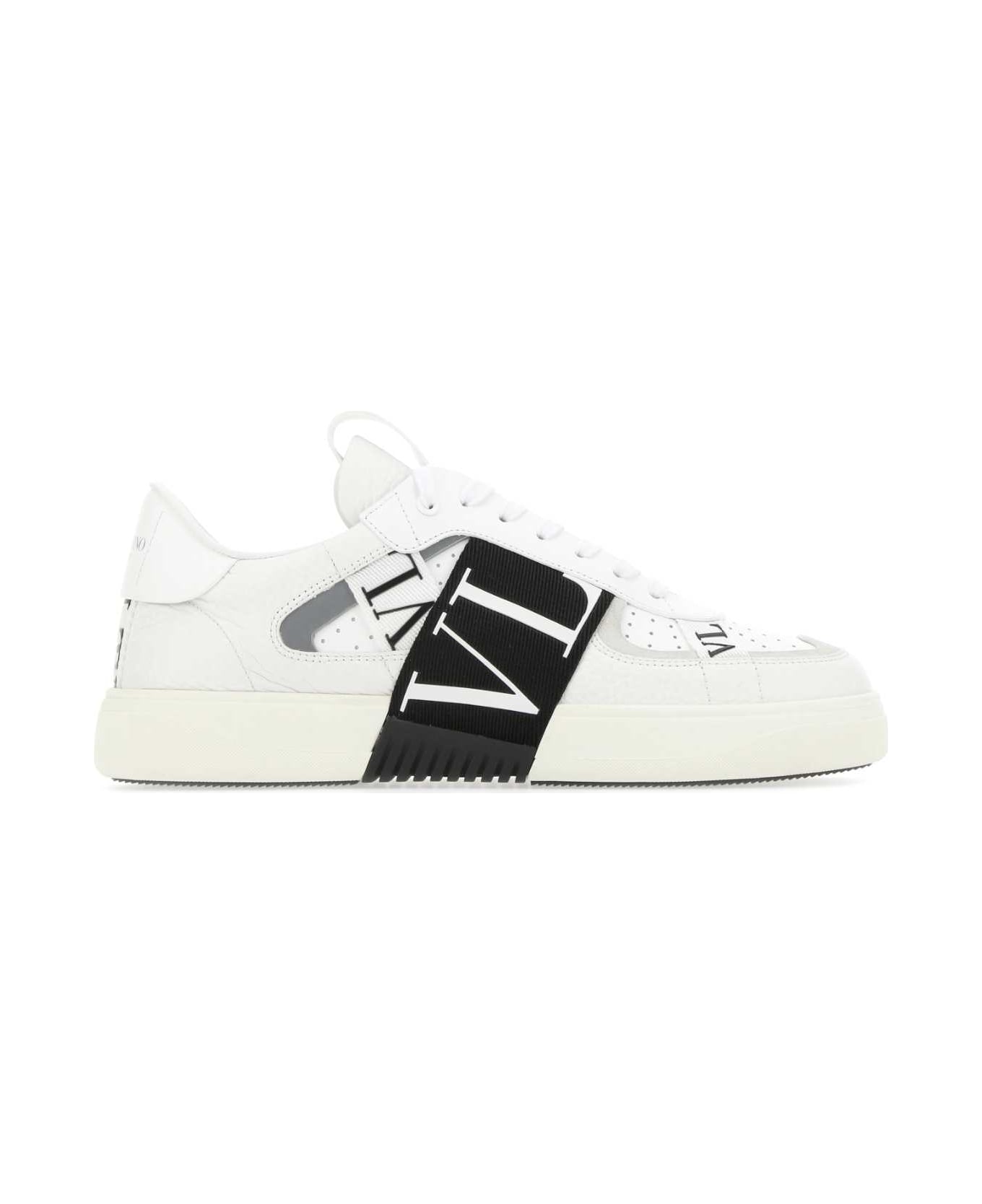 Valentino Garavani White Leather Vl7n Sneakers - BIANCOBIANCOGHIACCIONEROBIANCOBIA