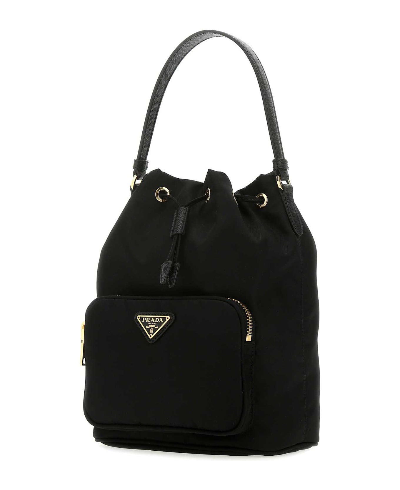 Prada Black Re-nylon Duet Bucket Bag - NERO