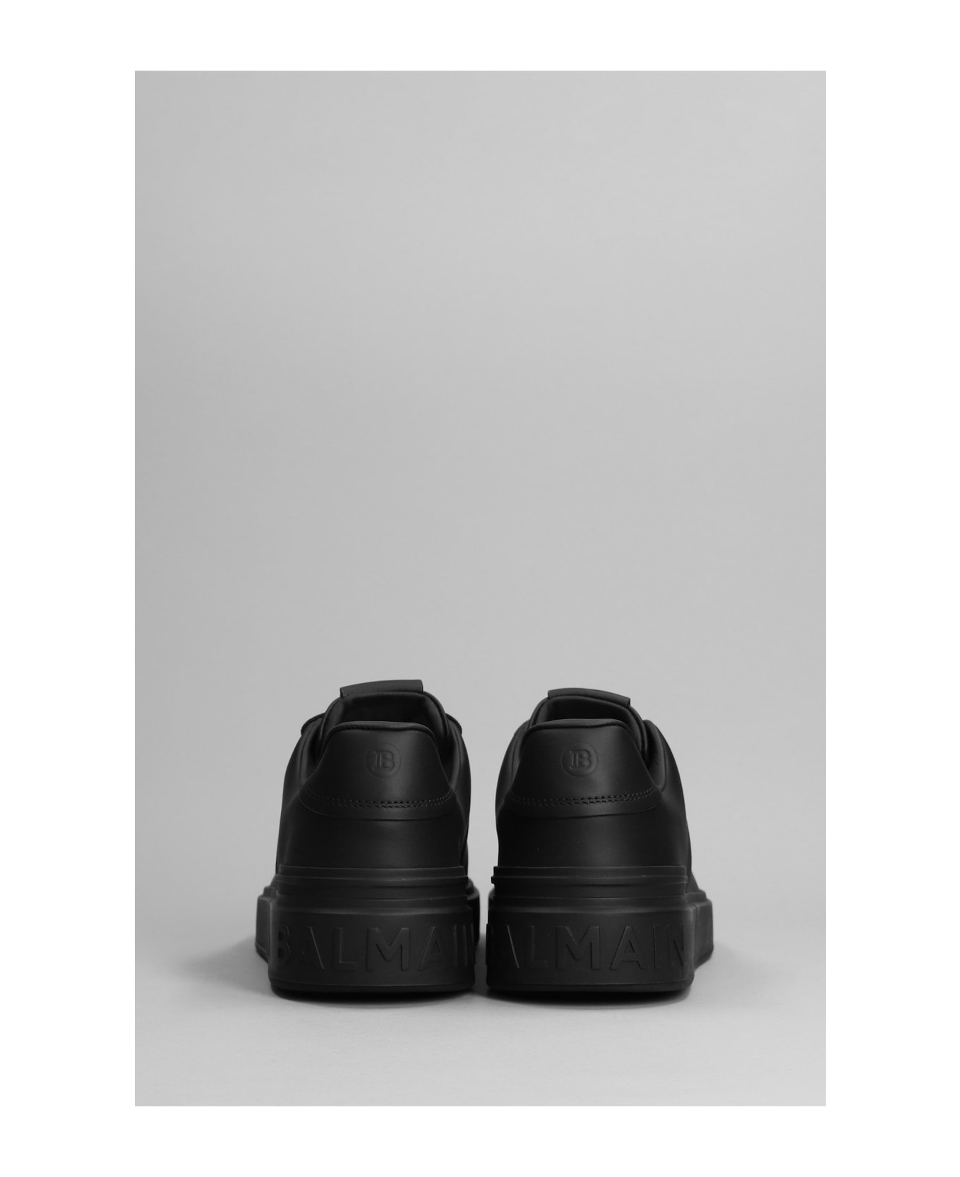 Balmain B Court Sneakers In Black Leather - black