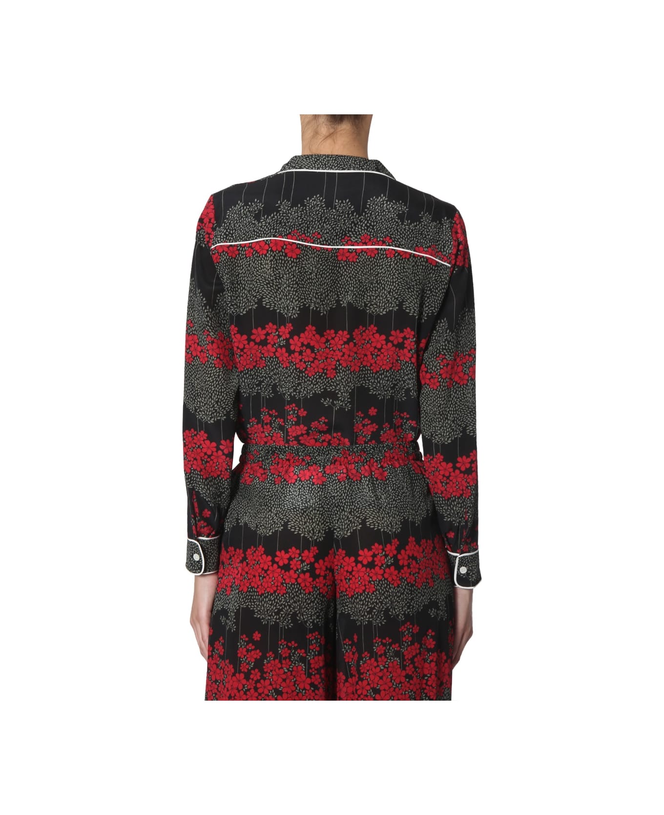 RED Valentino Shirt With Dreaming Peony Print - BLACK シャツ