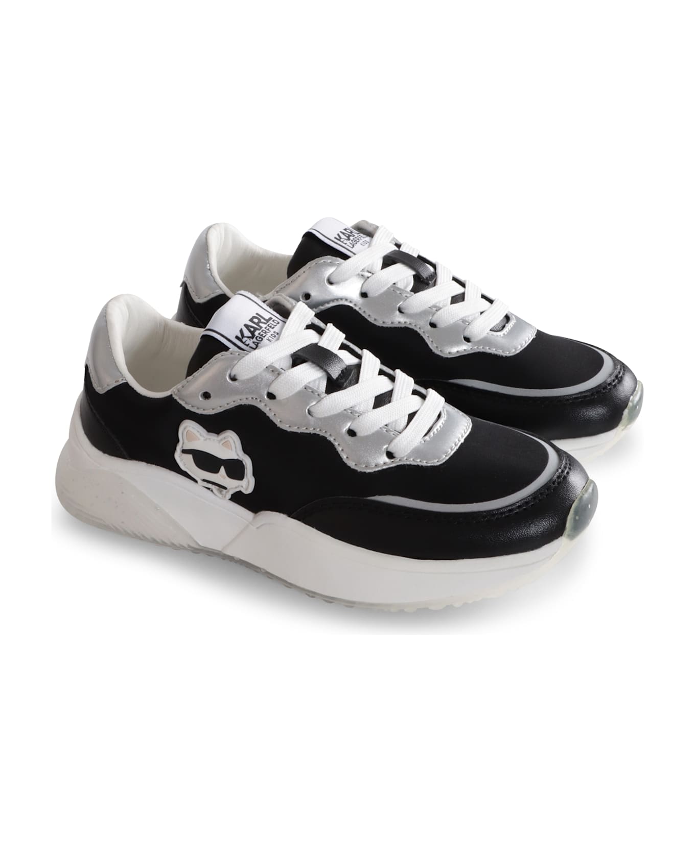 Karl Lagerfeld Kids Black Sneakers For Girl With Choupette - Black