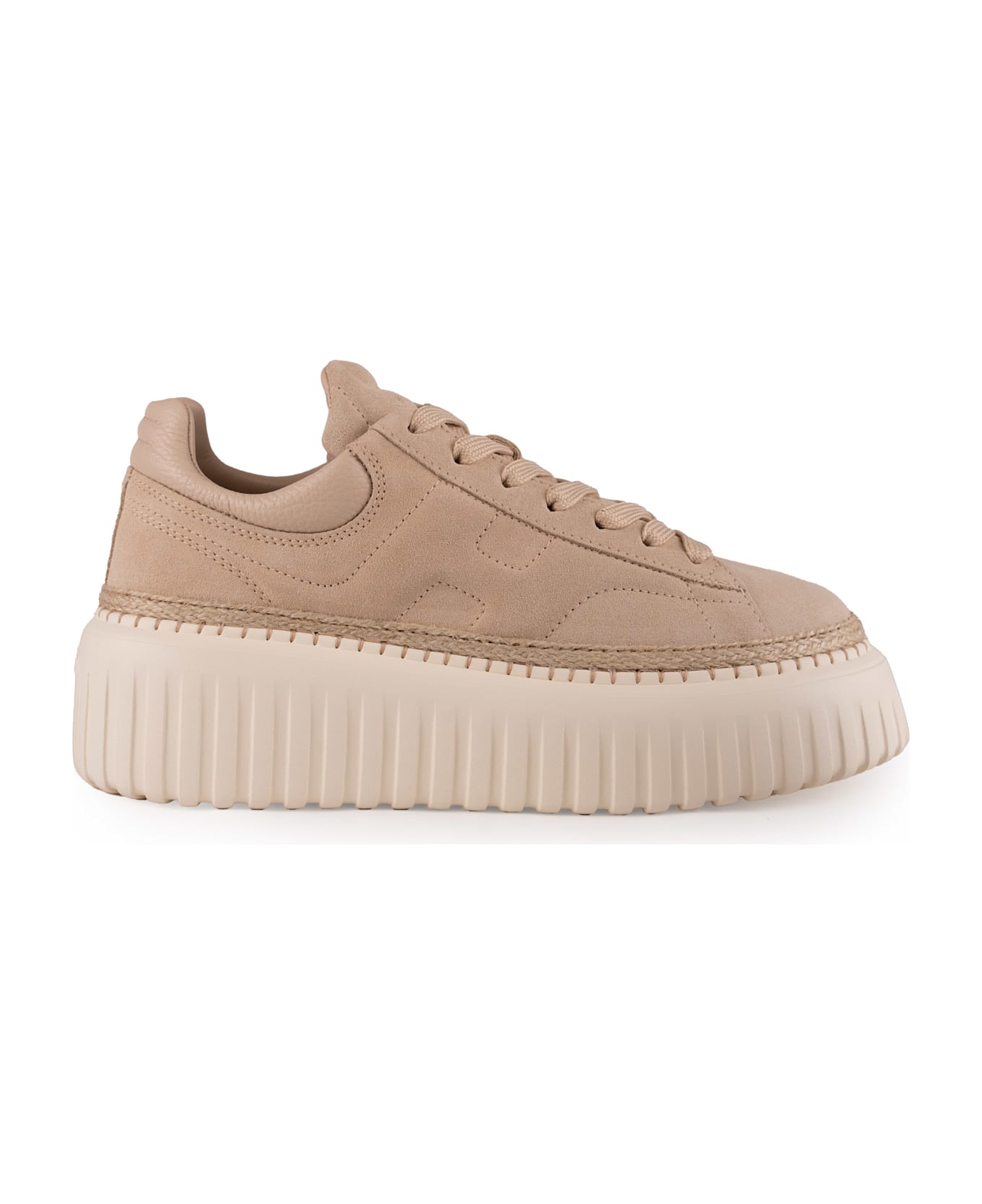 Hogan H-stripes Sneakers In Suede - Avorio