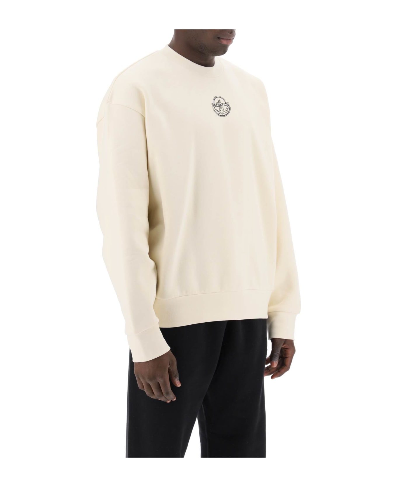 Moncler Genius Crew-neck Sweatshirt With Logo Print - White