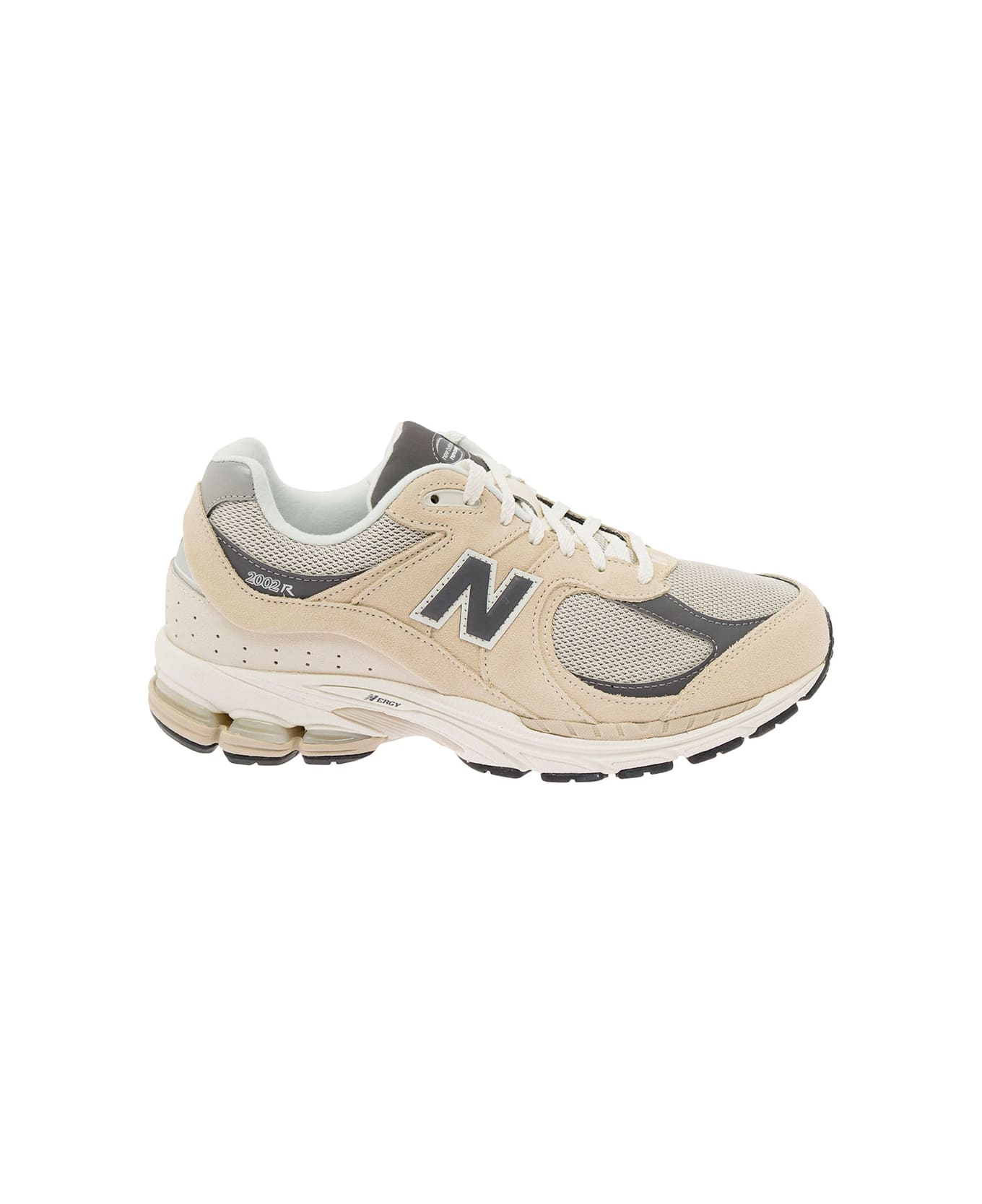 New Balance '2002' Beige Low Top Sneakers With Logo Detail In Suede And Fabric Man - Beige