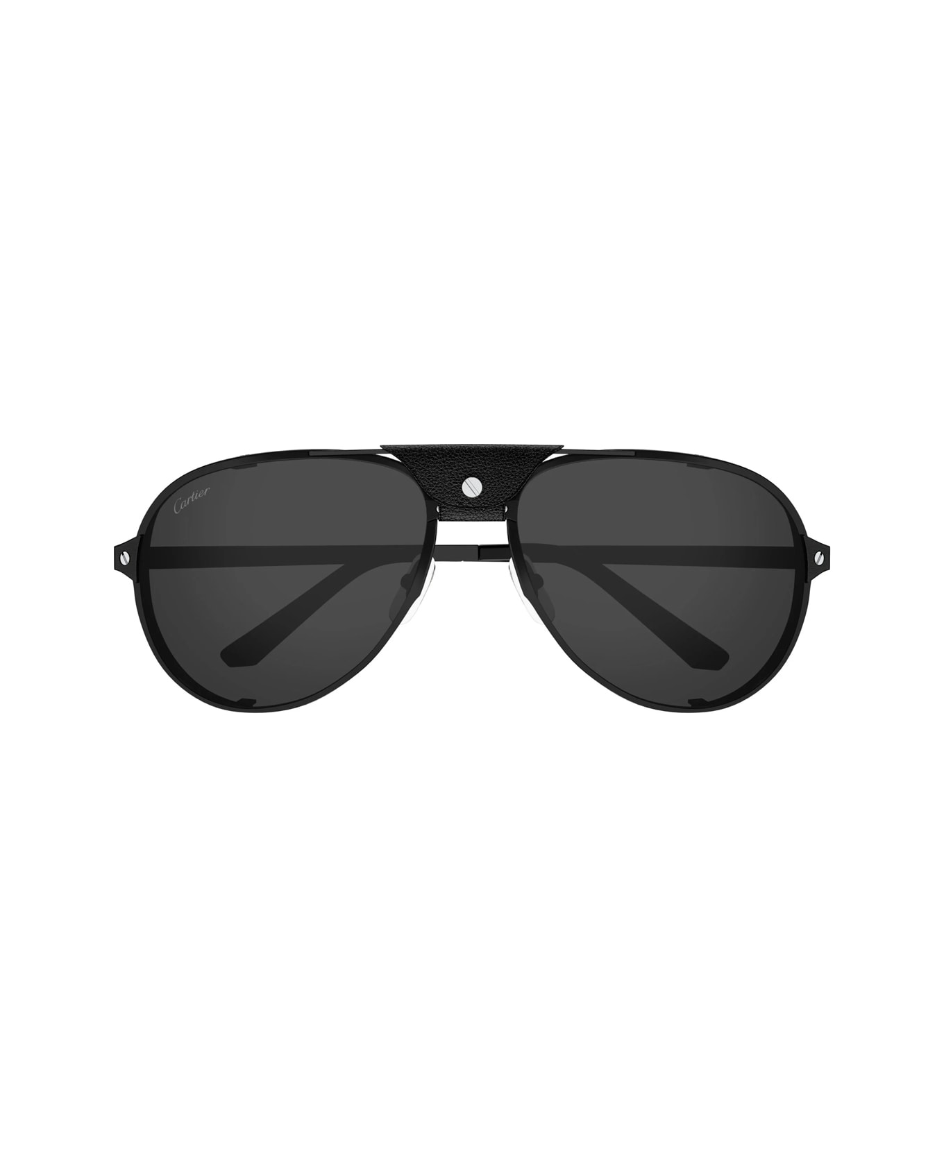 Cartier Eyewear Cartier Ct0296s Santos De Cartier 003 Black Smoke Sunglasses - Nero
