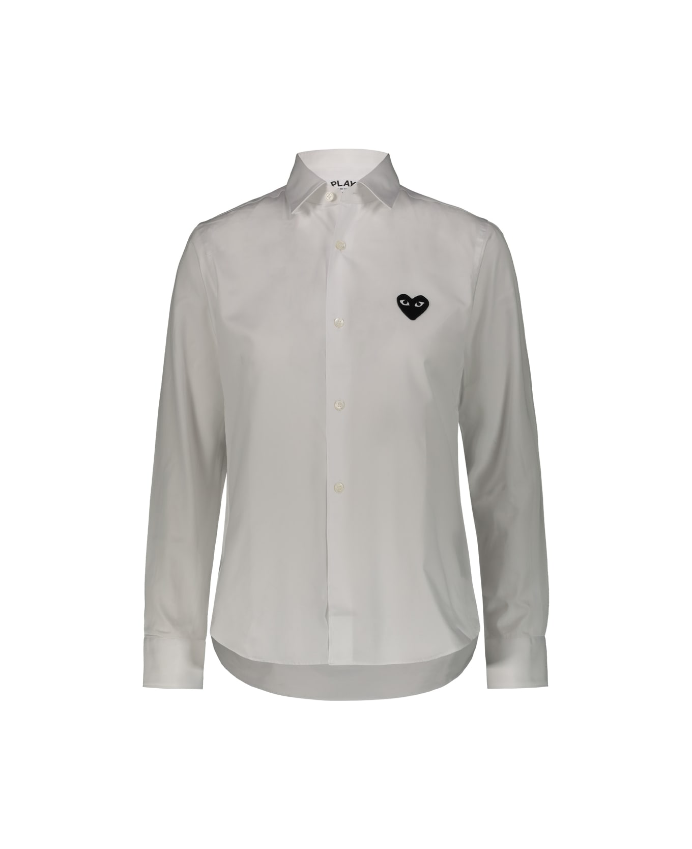 Comme des Garçons Play Play Comme Des Garçons Shirt In Cotton Poplin With Black Embroidered Heart - White