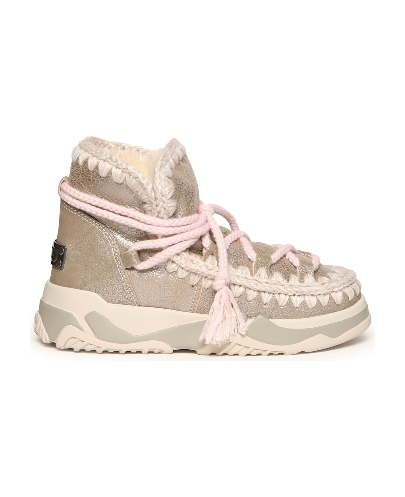 Mou Scoubidou Lace Sneakers - Stone Metalic