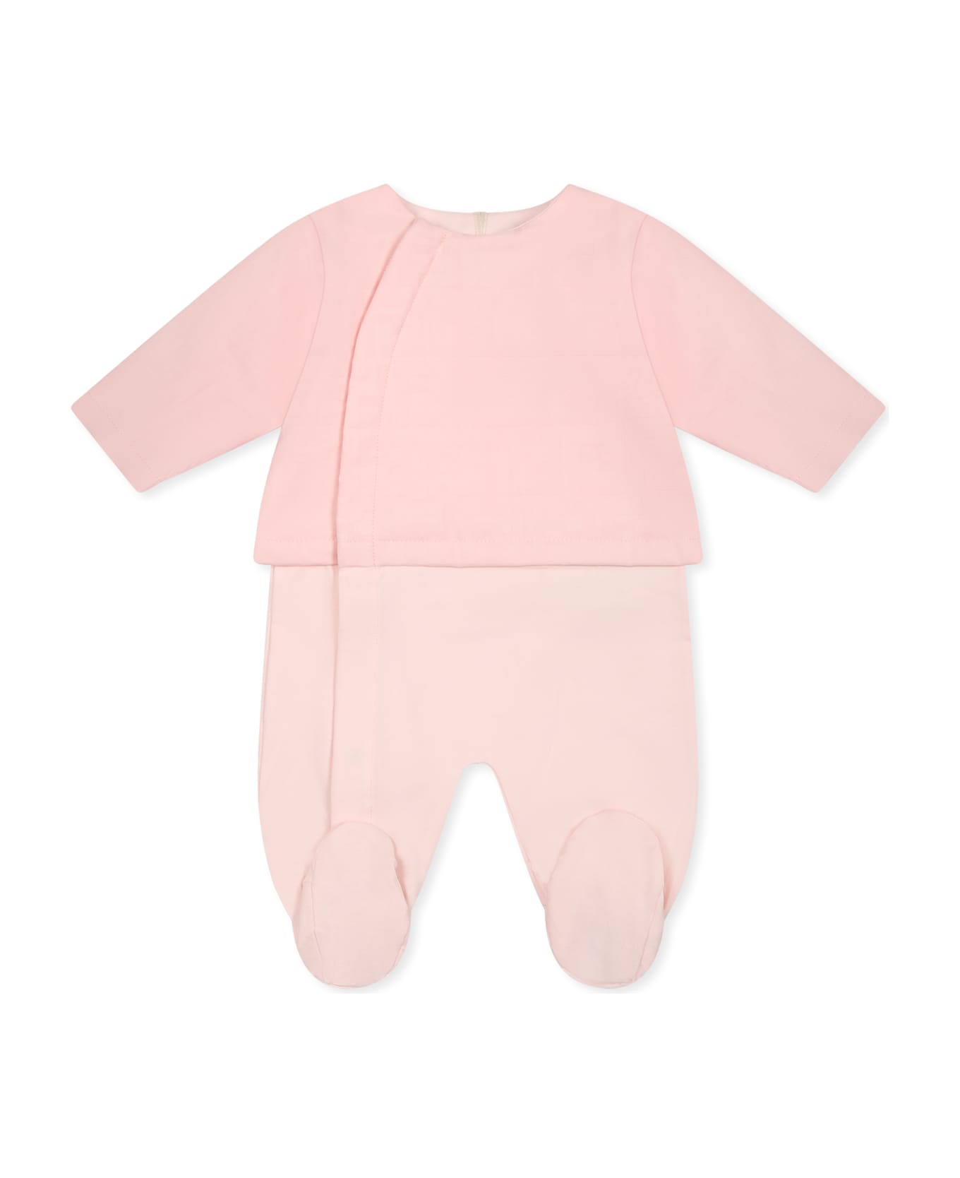 Fendi Pink Babygrow Set For Baby Girl With Ff - Pink